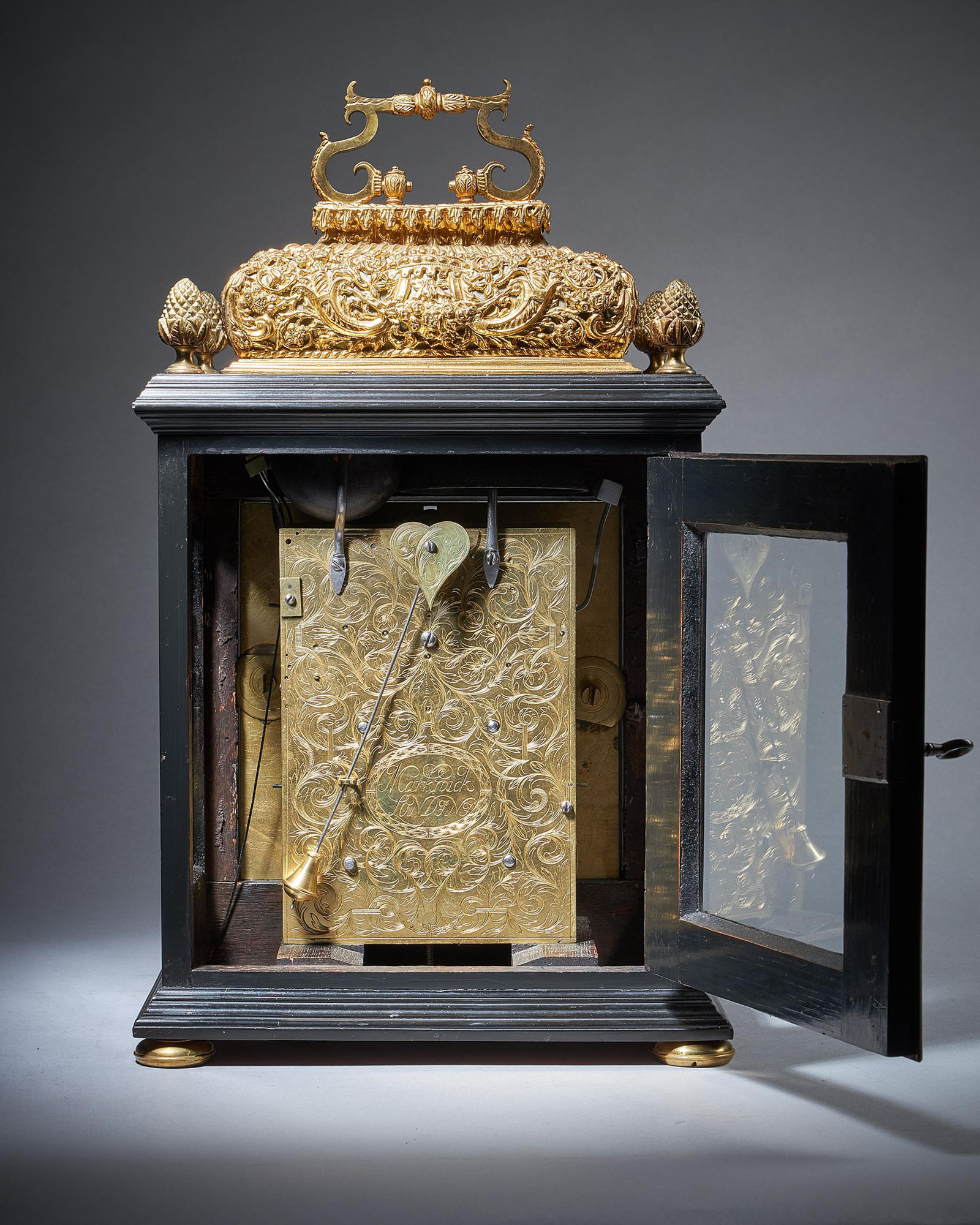 17th century William and Mary Ebony Eight-Day table clock by James Markwick 5
