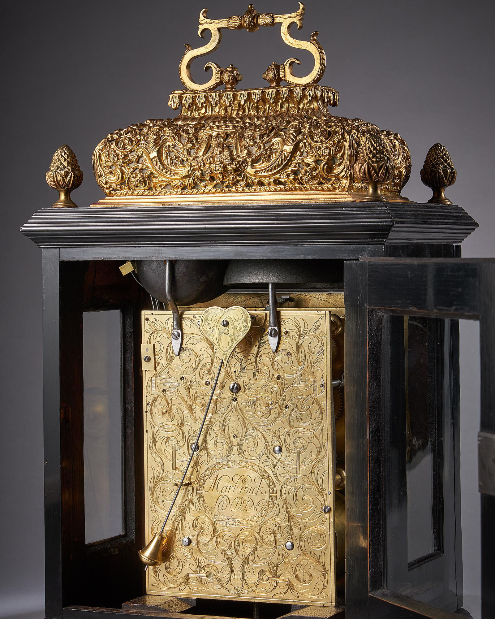 17th century William and Mary Ebony Eight-Day table clock by James Markwick 6
