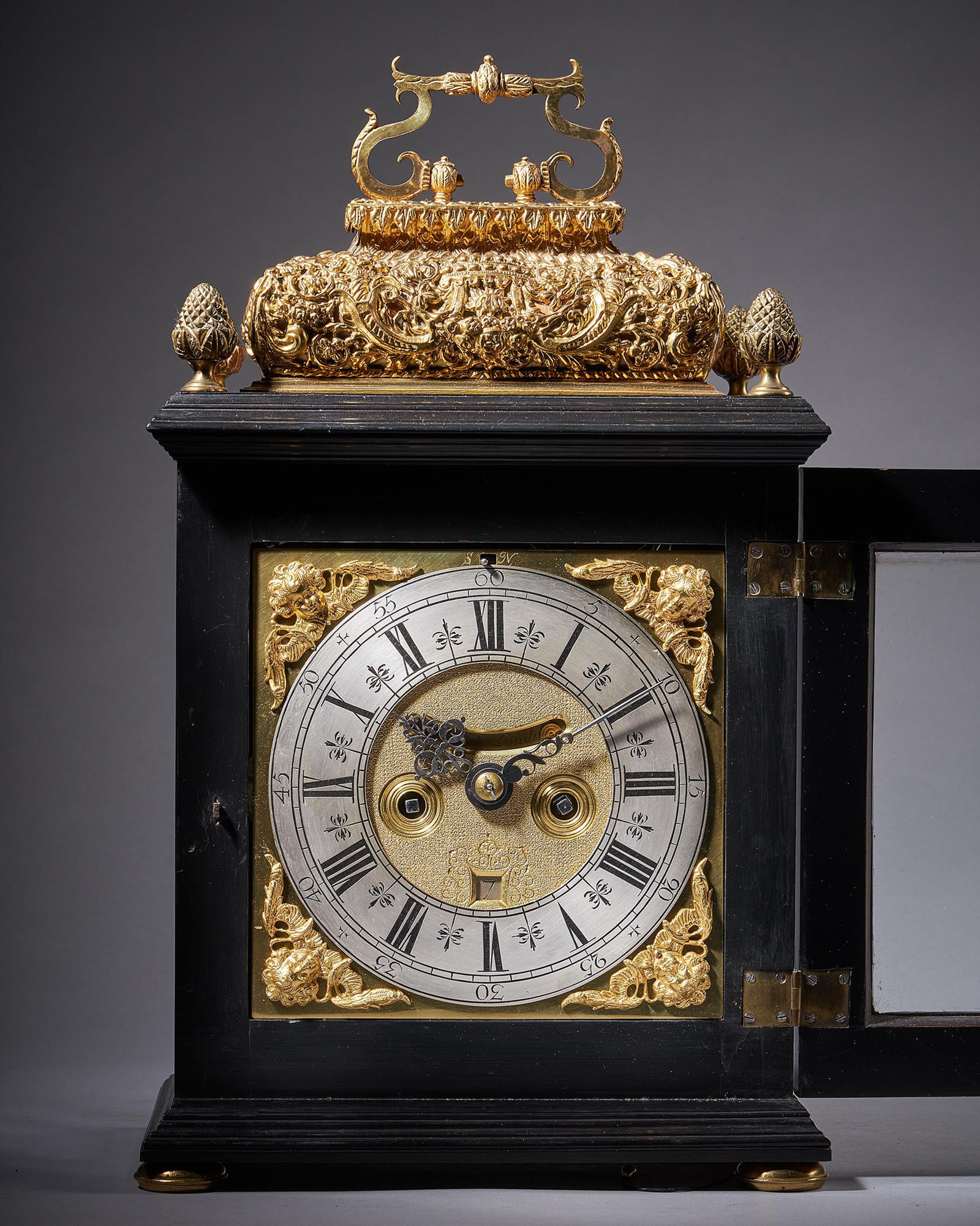17th century William and Mary Ebony Eight-Day table clock by James Markwick 8