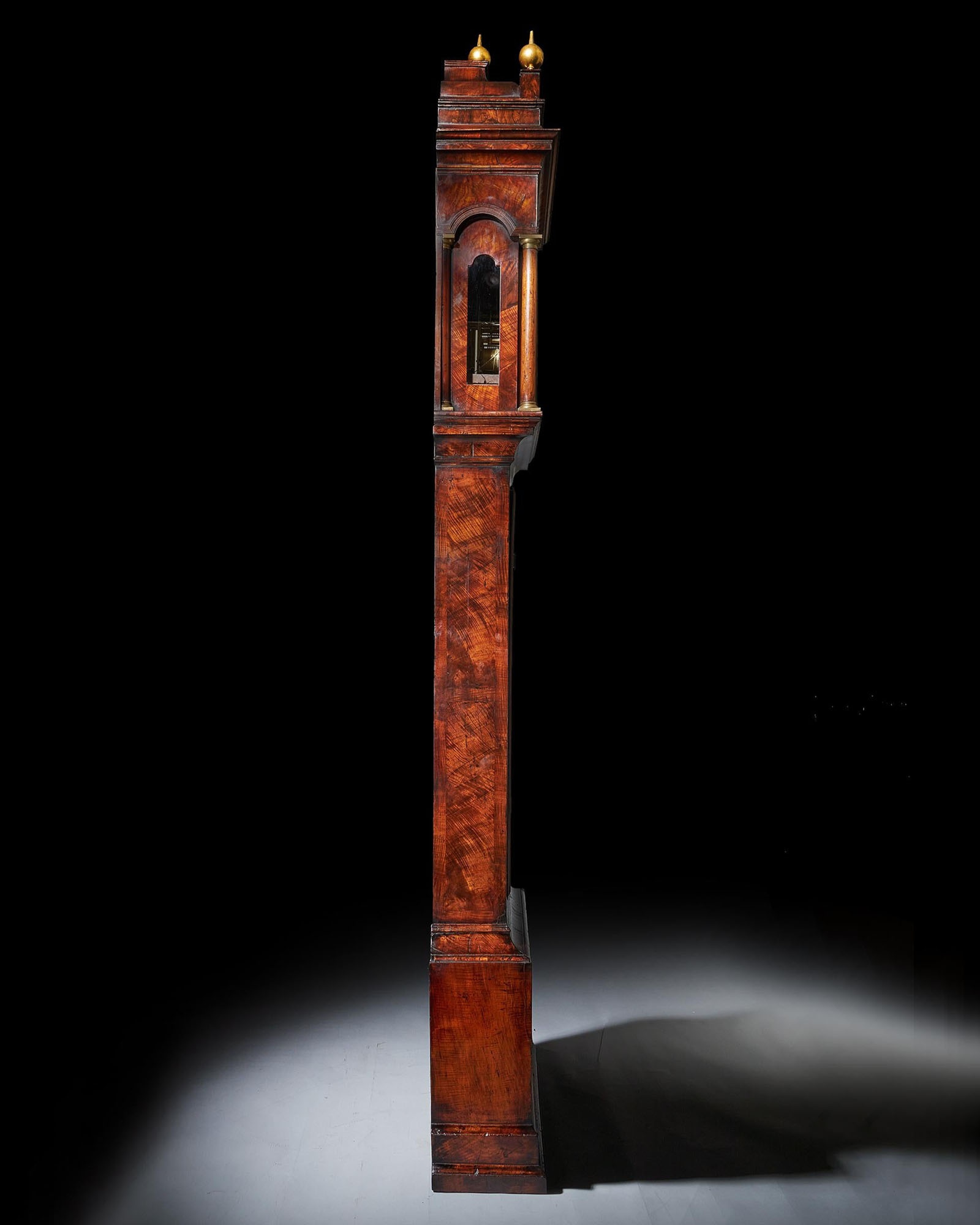 The 10.12ft 18th Century George I Bur/Burl Walnut Month Longcase Clock by James Markwick 3