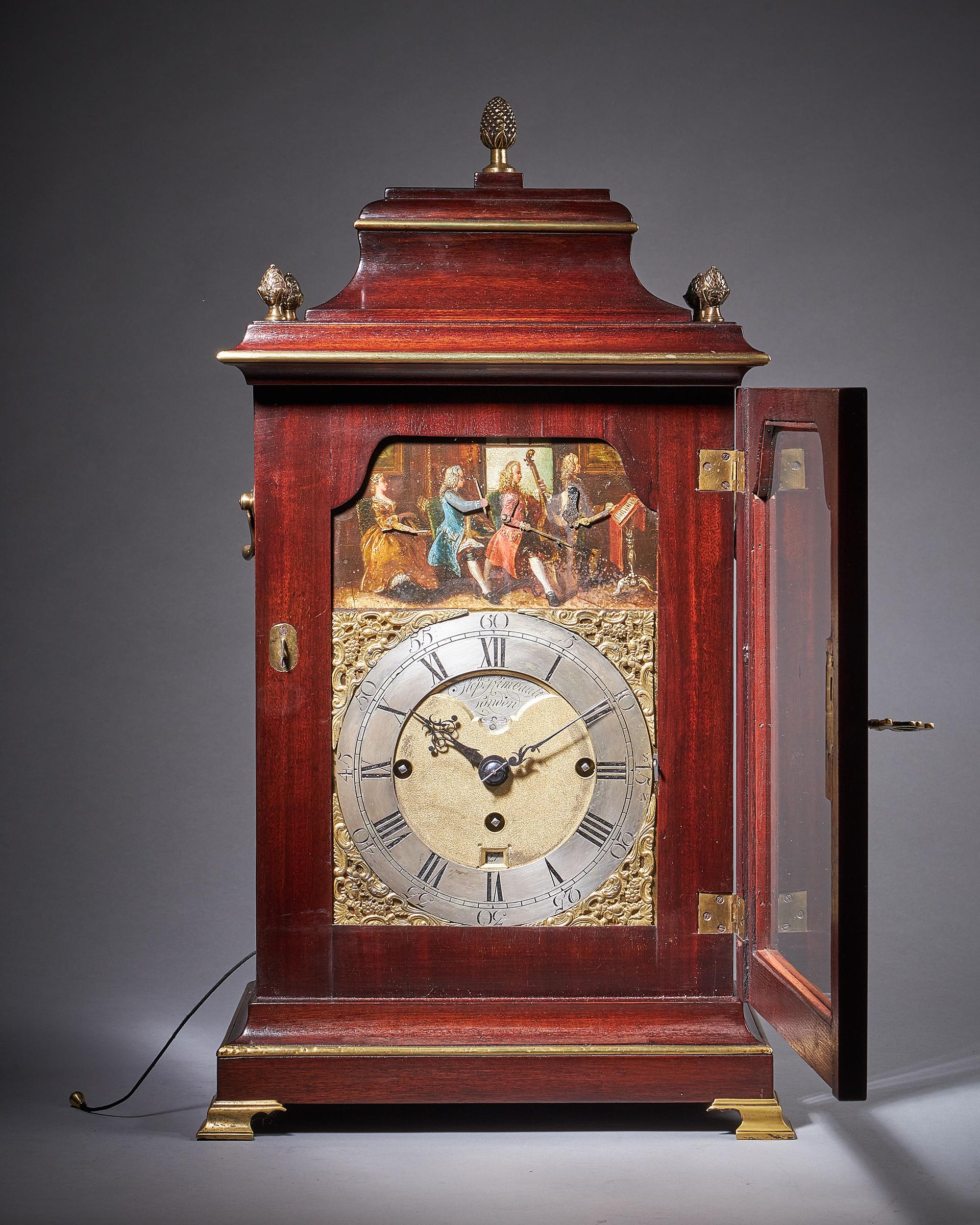 18th Century George III Mahogany Quarter Striking Automation Bracket Clock By Stephen Rimbault 2