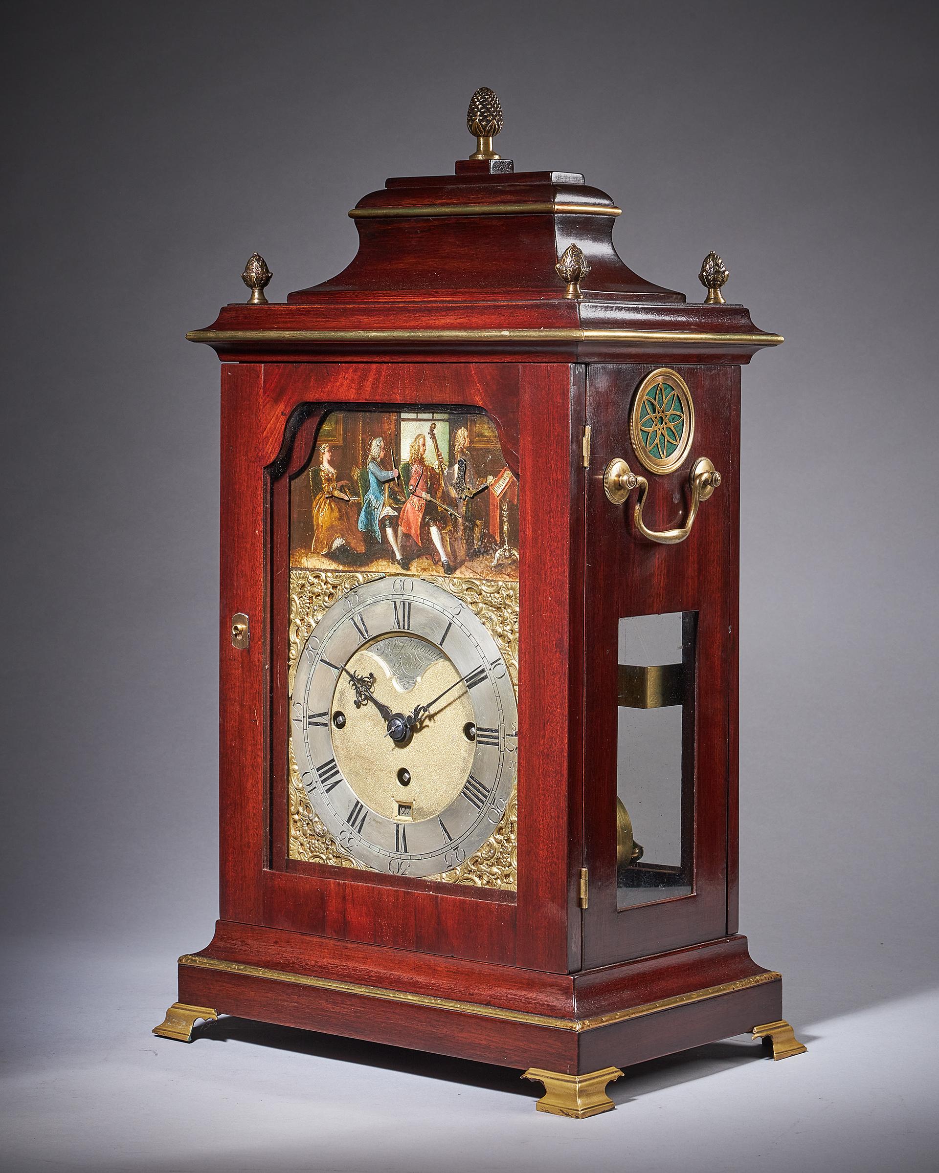 18th Century George III Mahogany Quarter Striking Automation Bracket Clock By Stephen Rimbault 3