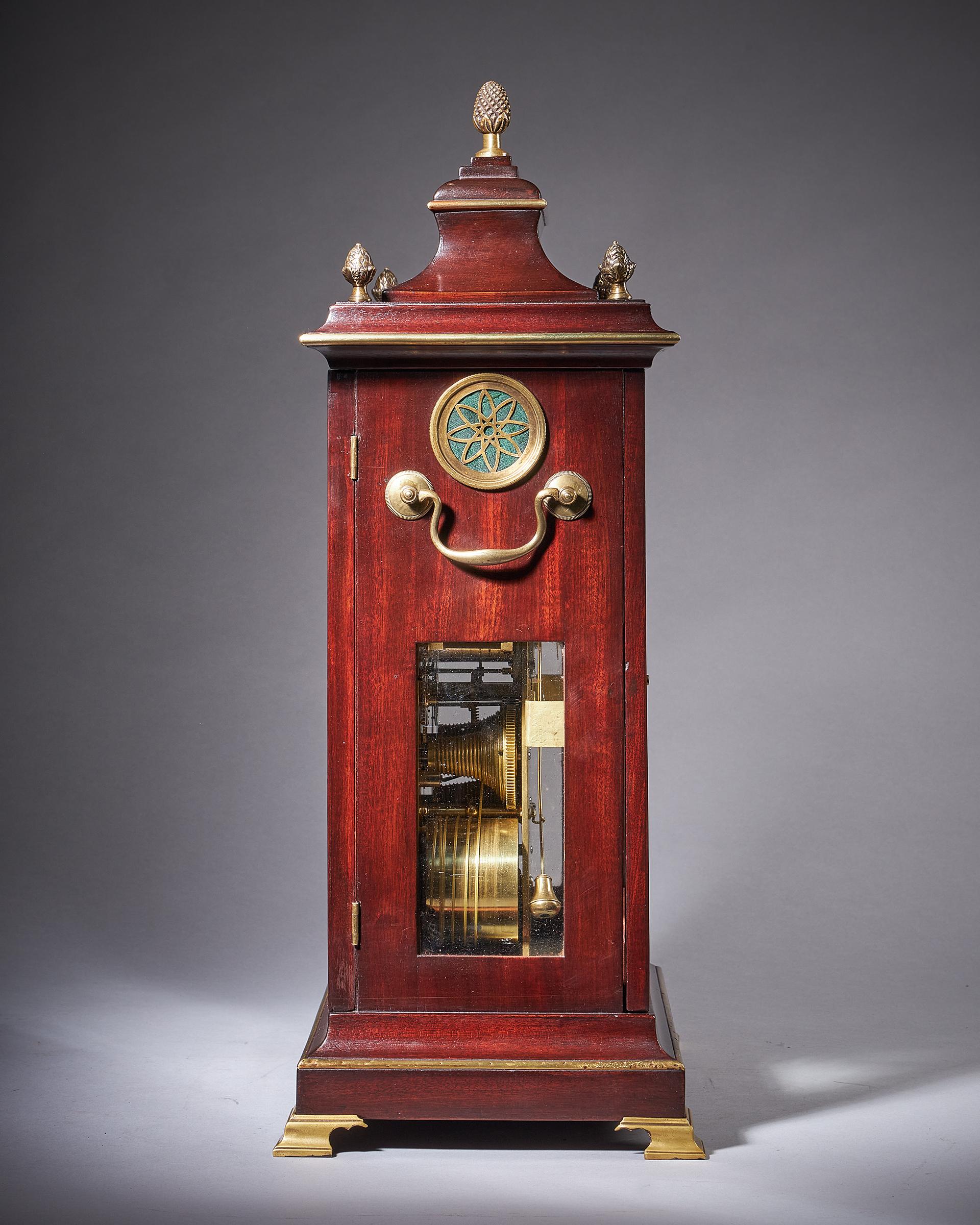 18th Century George III Mahogany Quarter Striking Automation Bracket Clock By Stephen Rimbault 4