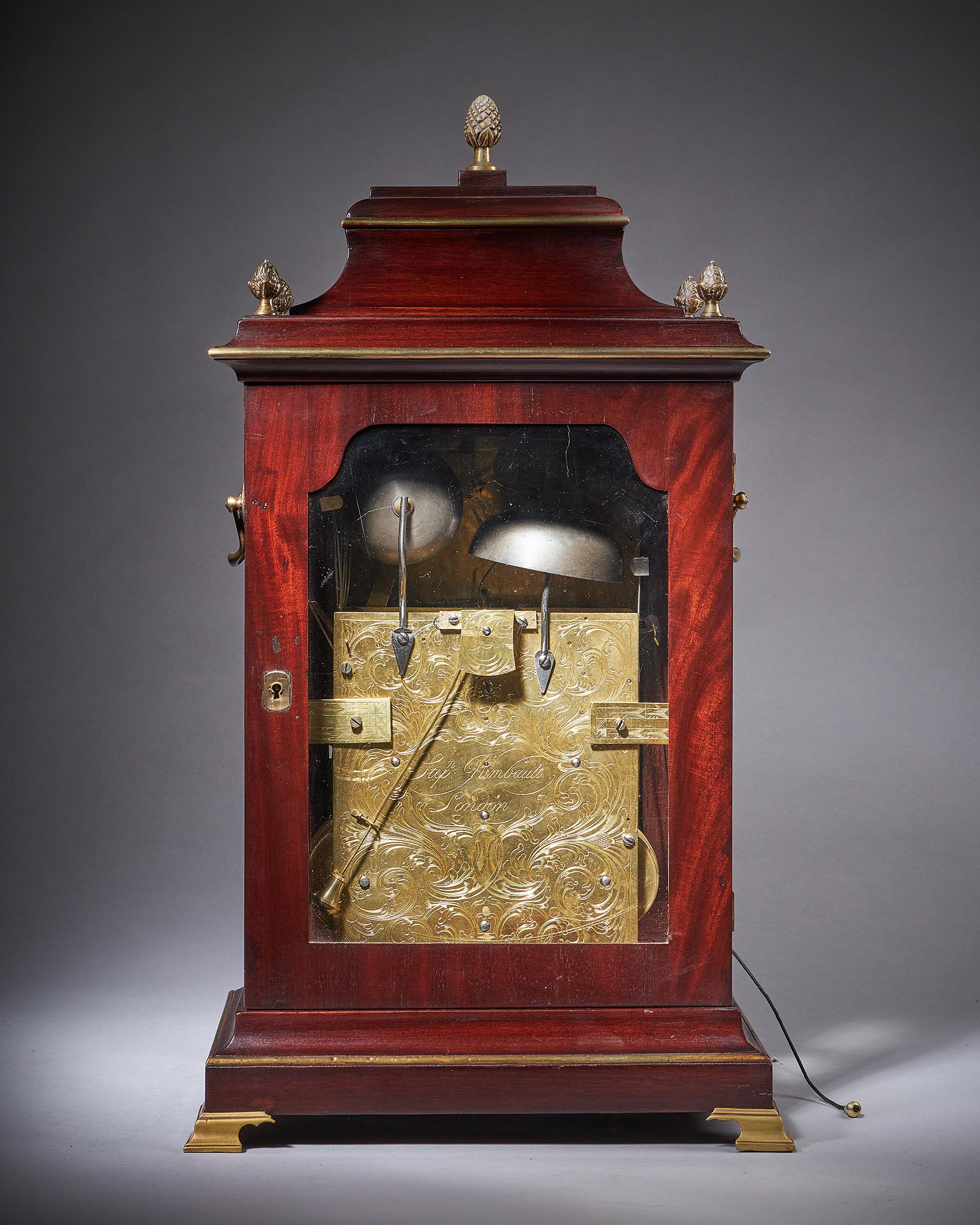 18th Century George III Mahogany Quarter Striking Automation Bracket Clock By Stephen Rimbault 5
