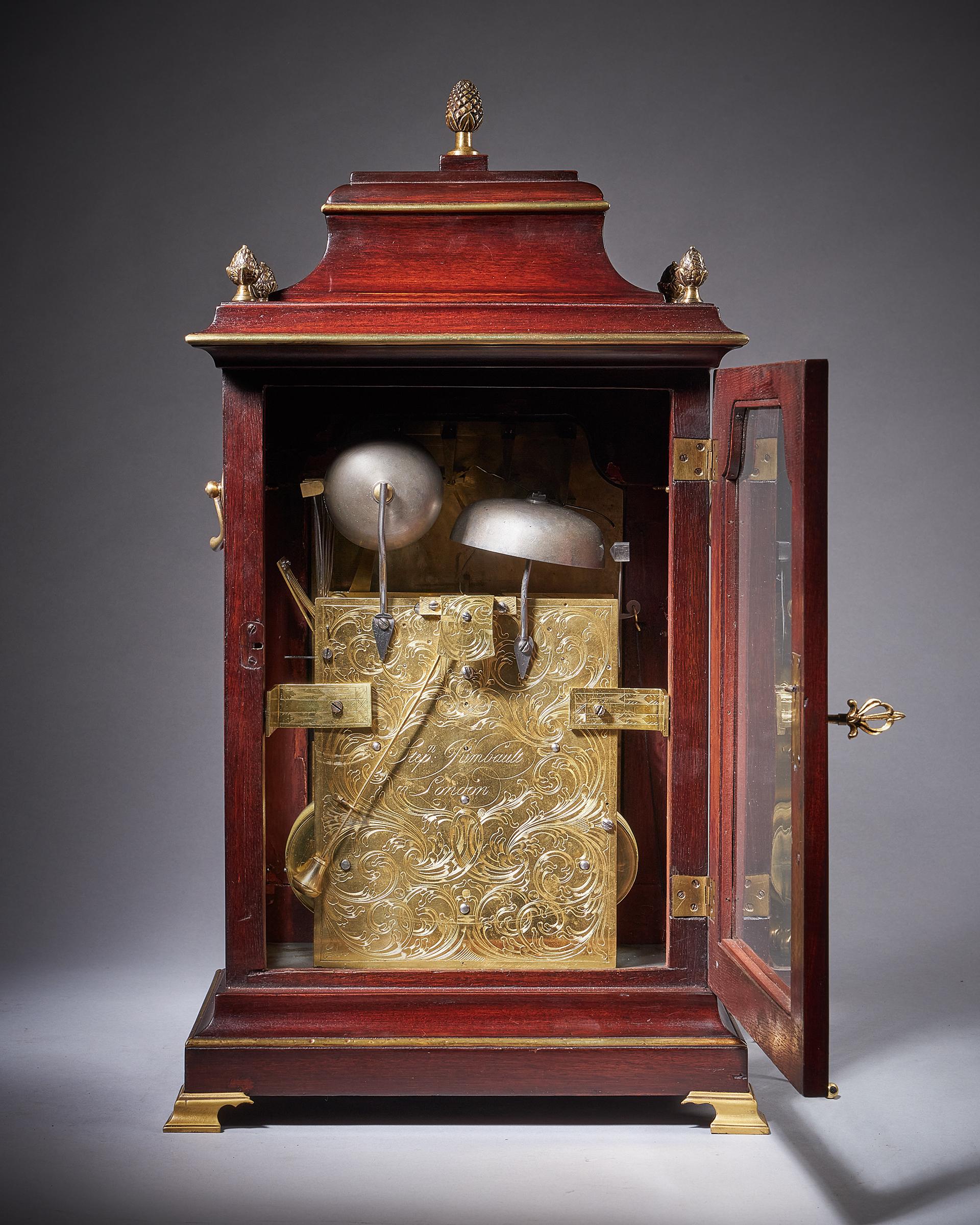 18th Century George III Mahogany Quarter Striking Automation Bracket Clock By Stephen Rimbault 6