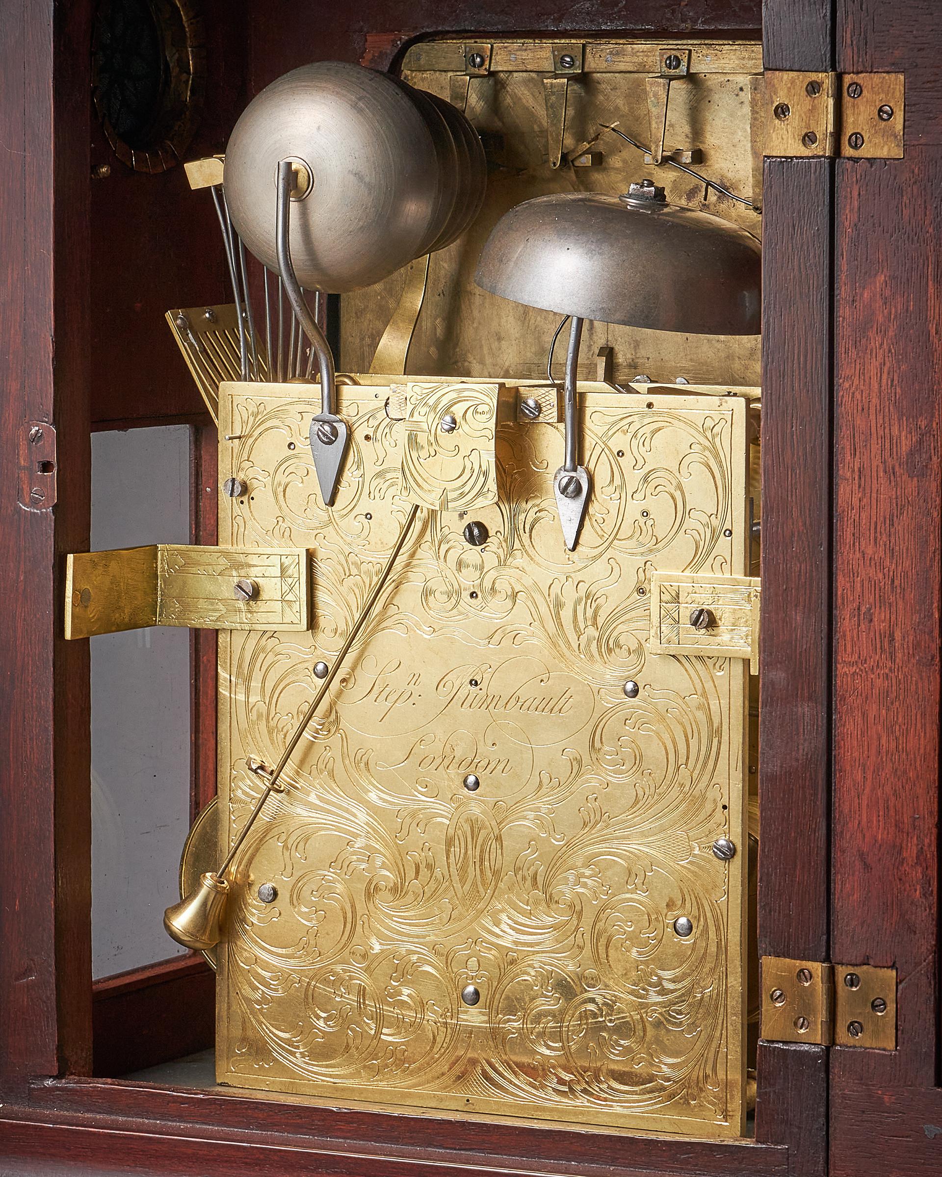 18th Century George III Mahogany Quarter Striking Automation Bracket Clock By Stephen Rimbault 8
