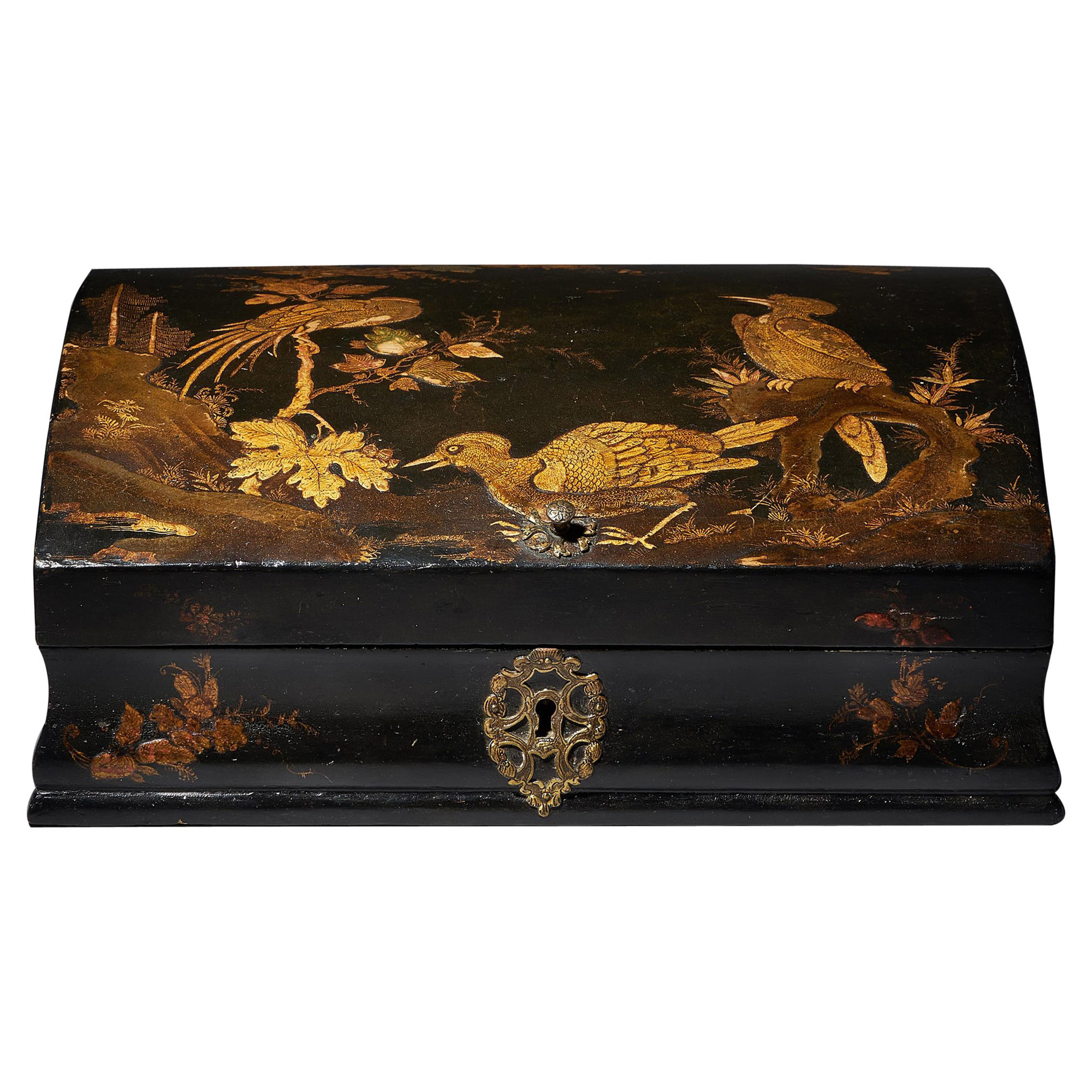 18th Century Japanned Chinoiserie Dome-Topped Box, Circa 1715-1725 8