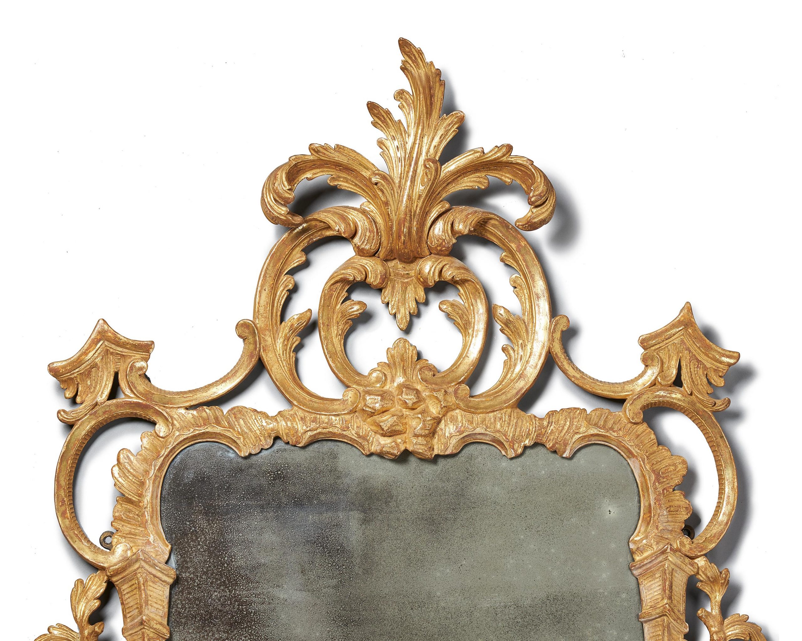 18th C. George III Chippendale Carved Giltwood Rococo Chippendale Mirror 5