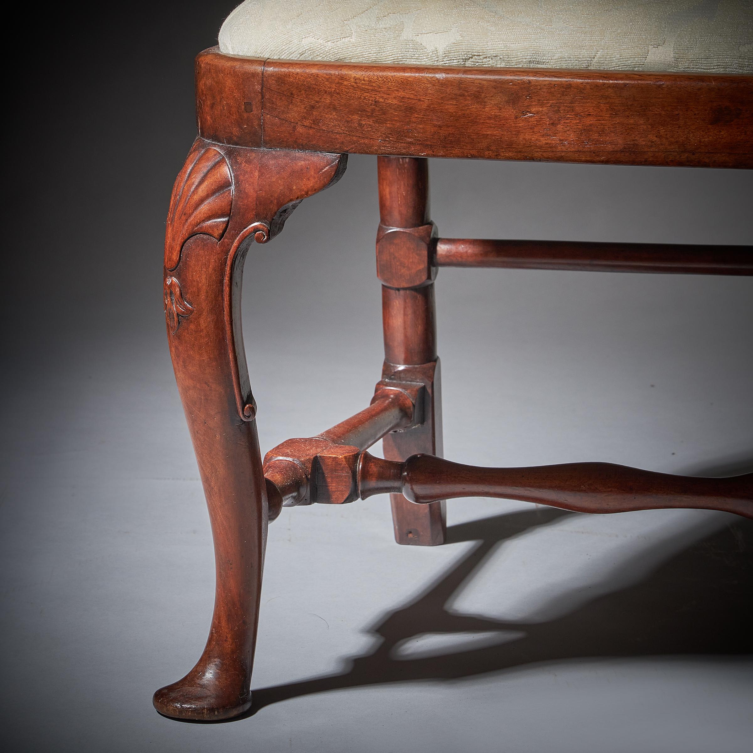 Pair of George I 18th Century Carved Mahogany Chairs, Circa 1720 7