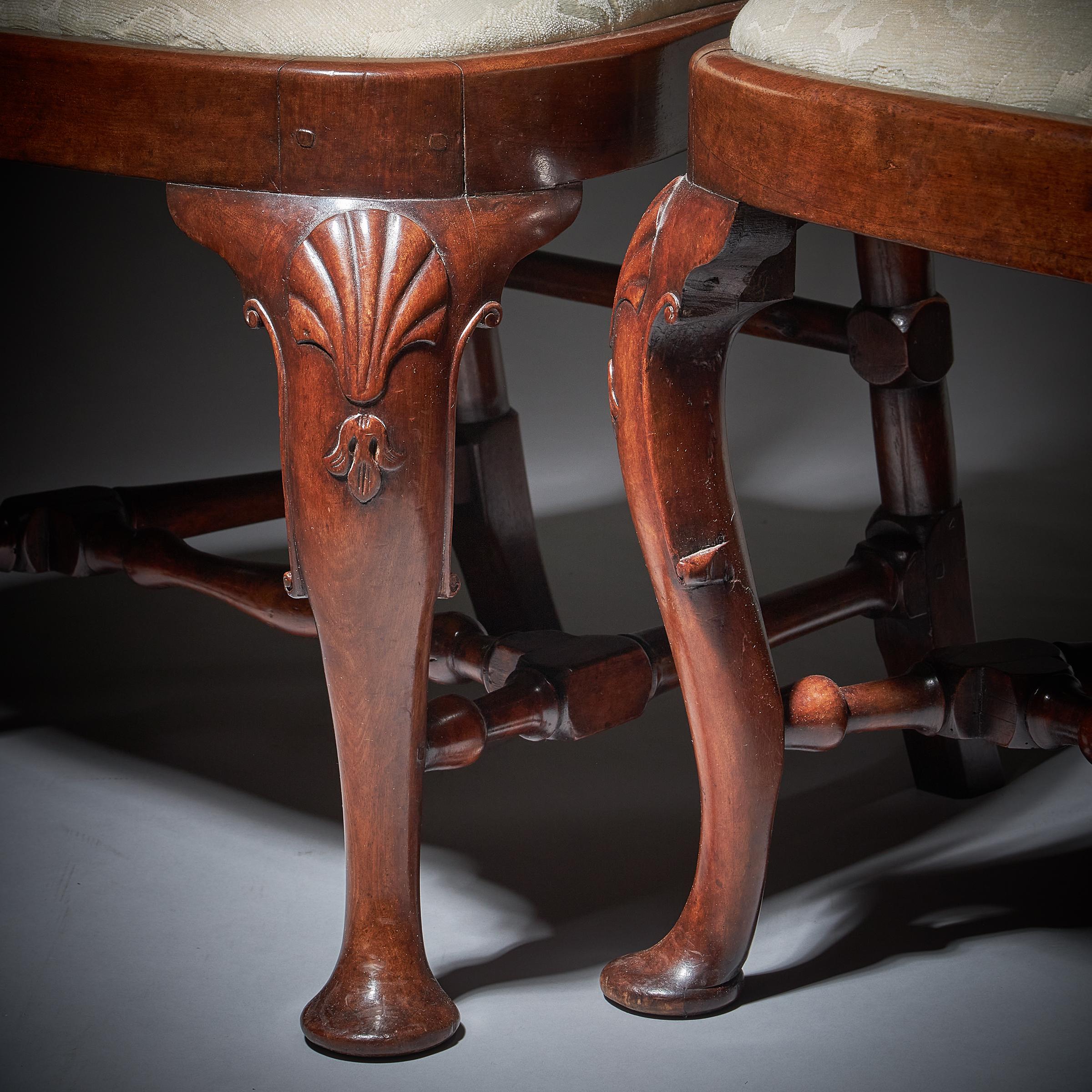 Pair of George I 18th Century Carved Mahogany Chairs, Circa 1720 8