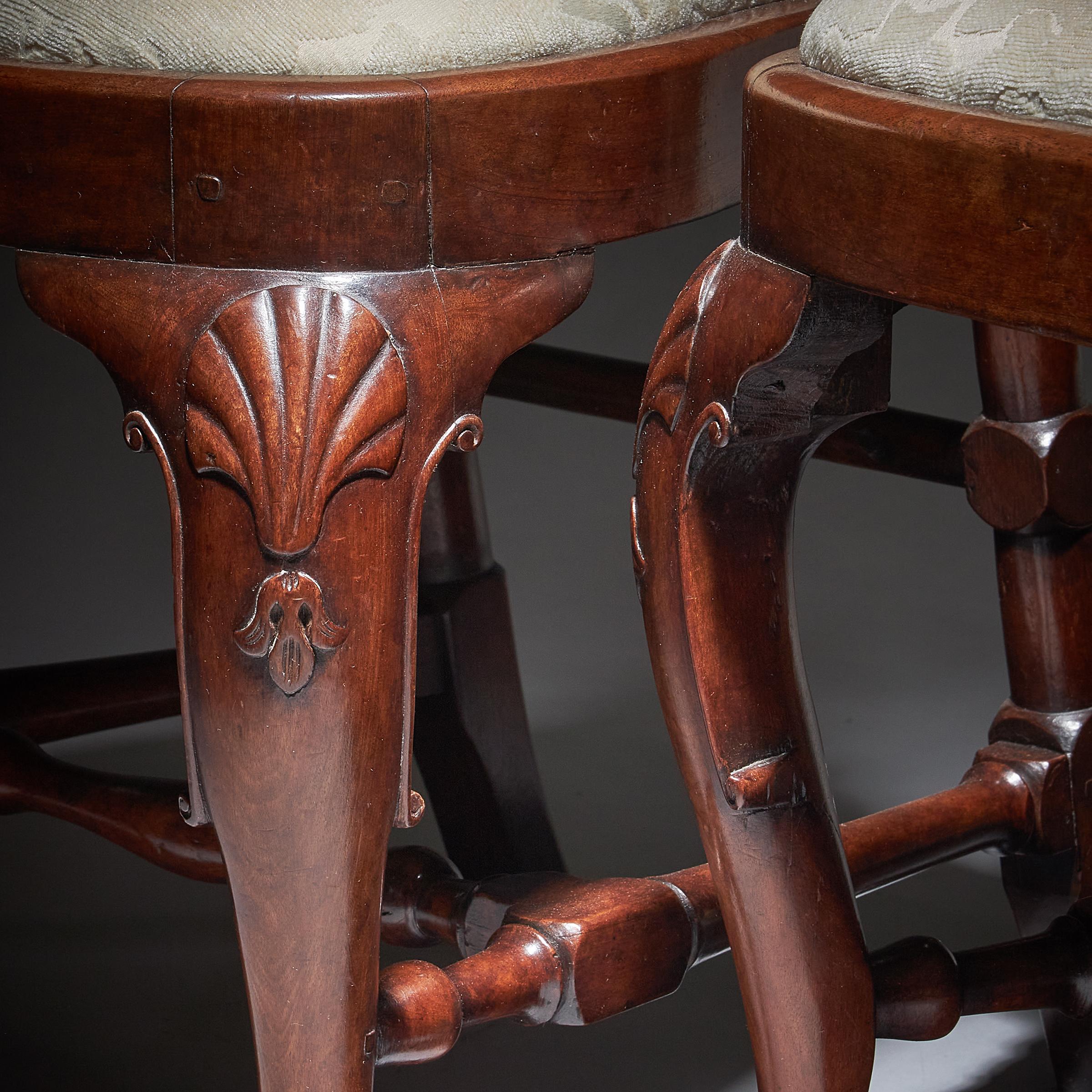 Pair of George I 18th Century Carved Mahogany Chairs, Circa 1720 9