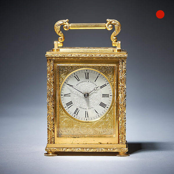 Very Rare English Carriage Clock Signed Brockbank & Atkins London