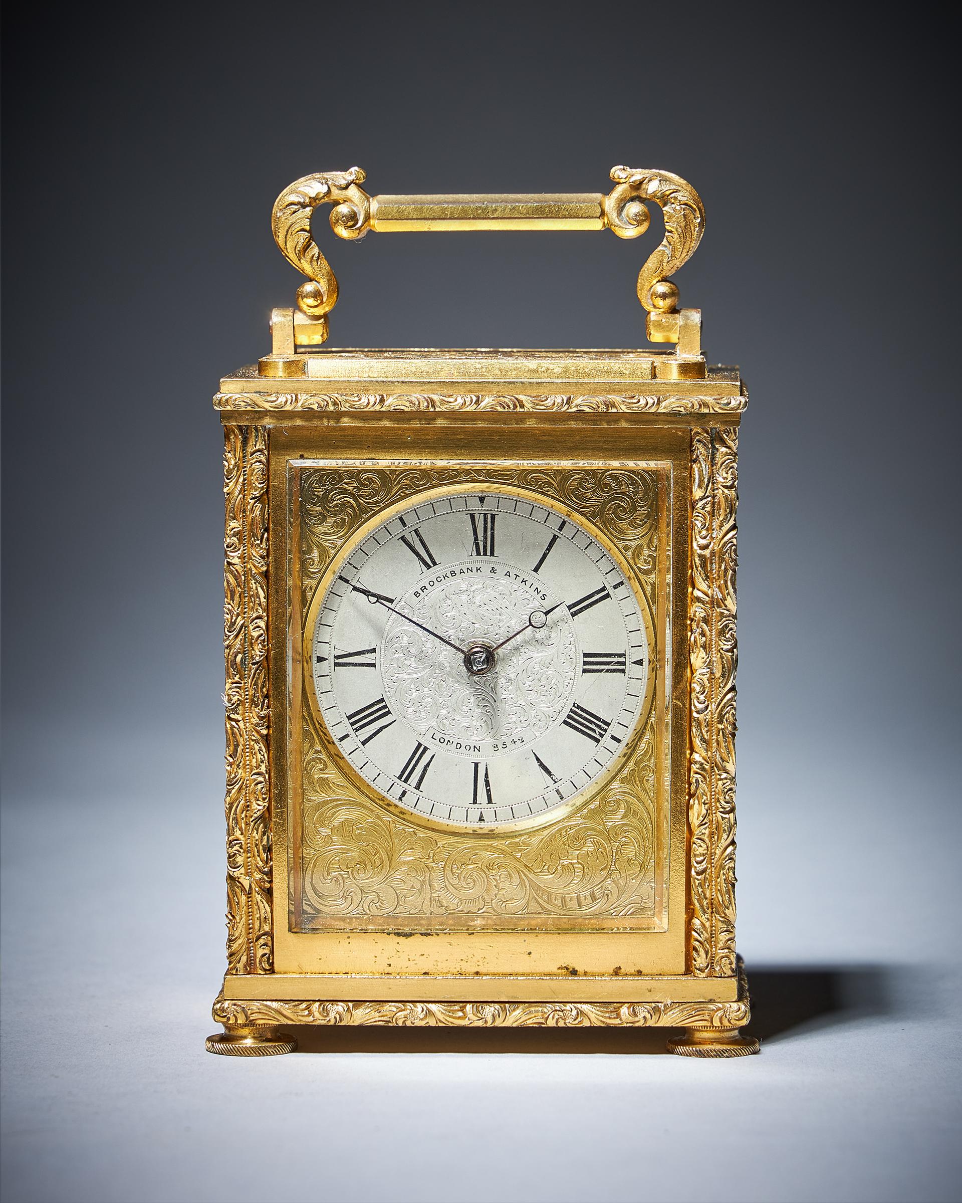 Very Rare English Carriage Clock Signed Brockbank & Atkins London 11