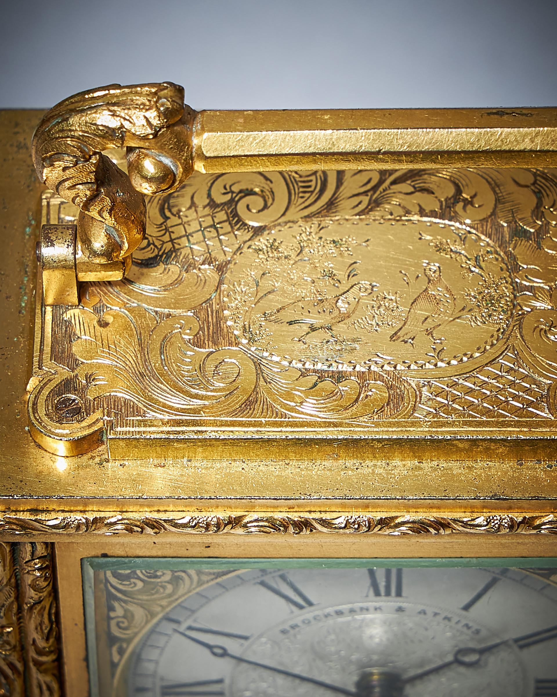 Very Rare English Carriage Clock Signed Brockbank & Atkins London 9