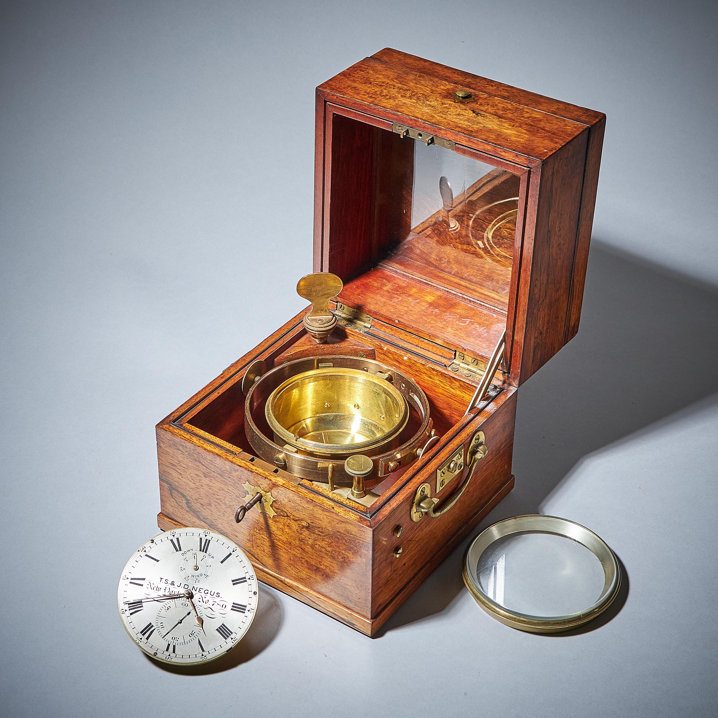 Fine American Two Day Marine Chronometer, Signed T. S & J. D Negus New York 4