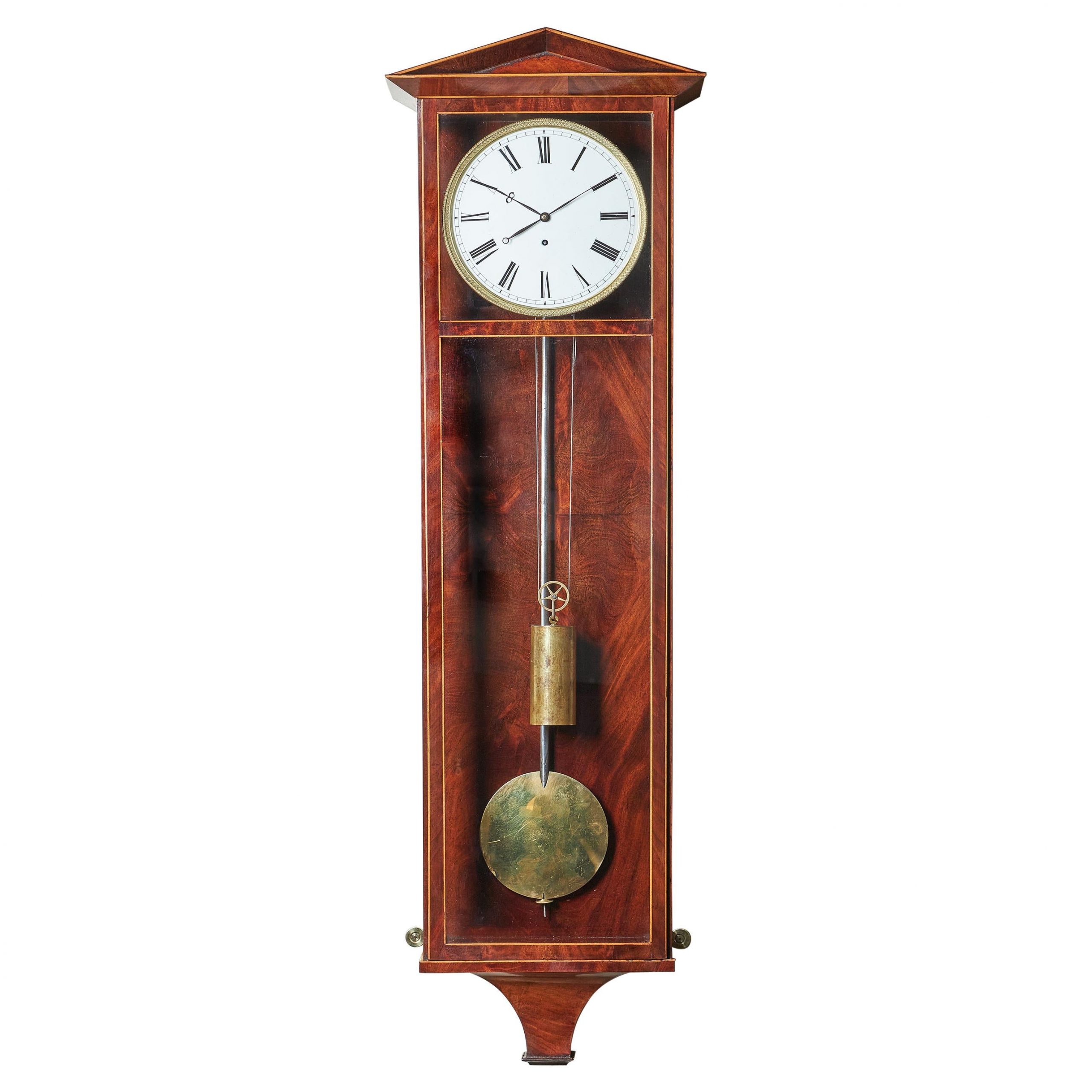 Fine Eight Day 19th Century Architectural Vienna Biedermeier Regulator Clock 2