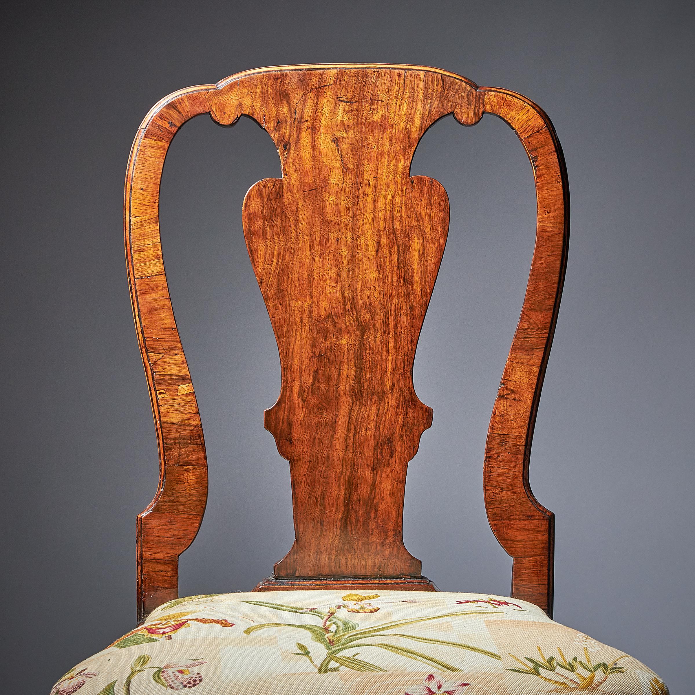 Pair of 18th Century George I Carved Walnut Chairs 3