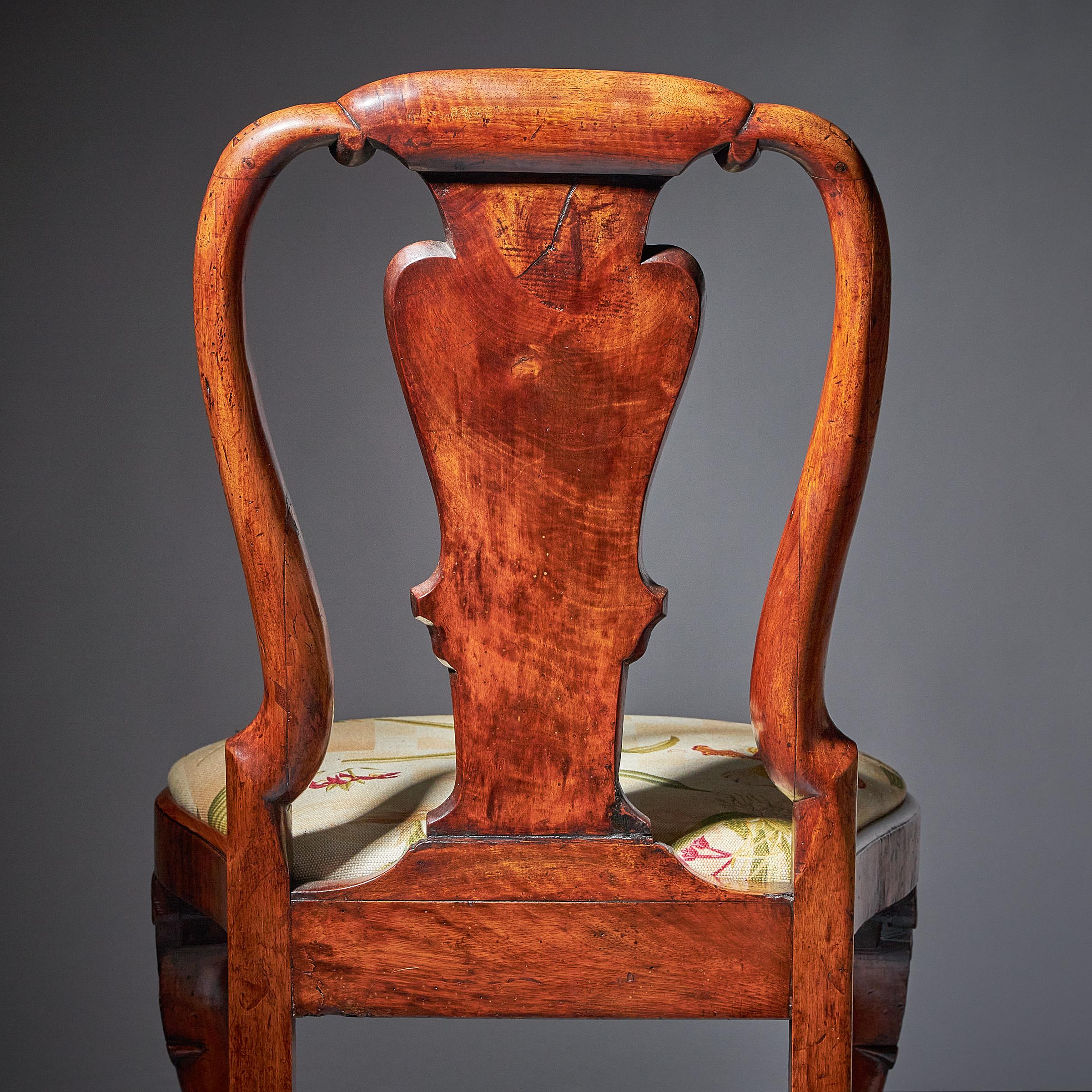 Pair of 18th Century George I Carved Walnut Chairs 4