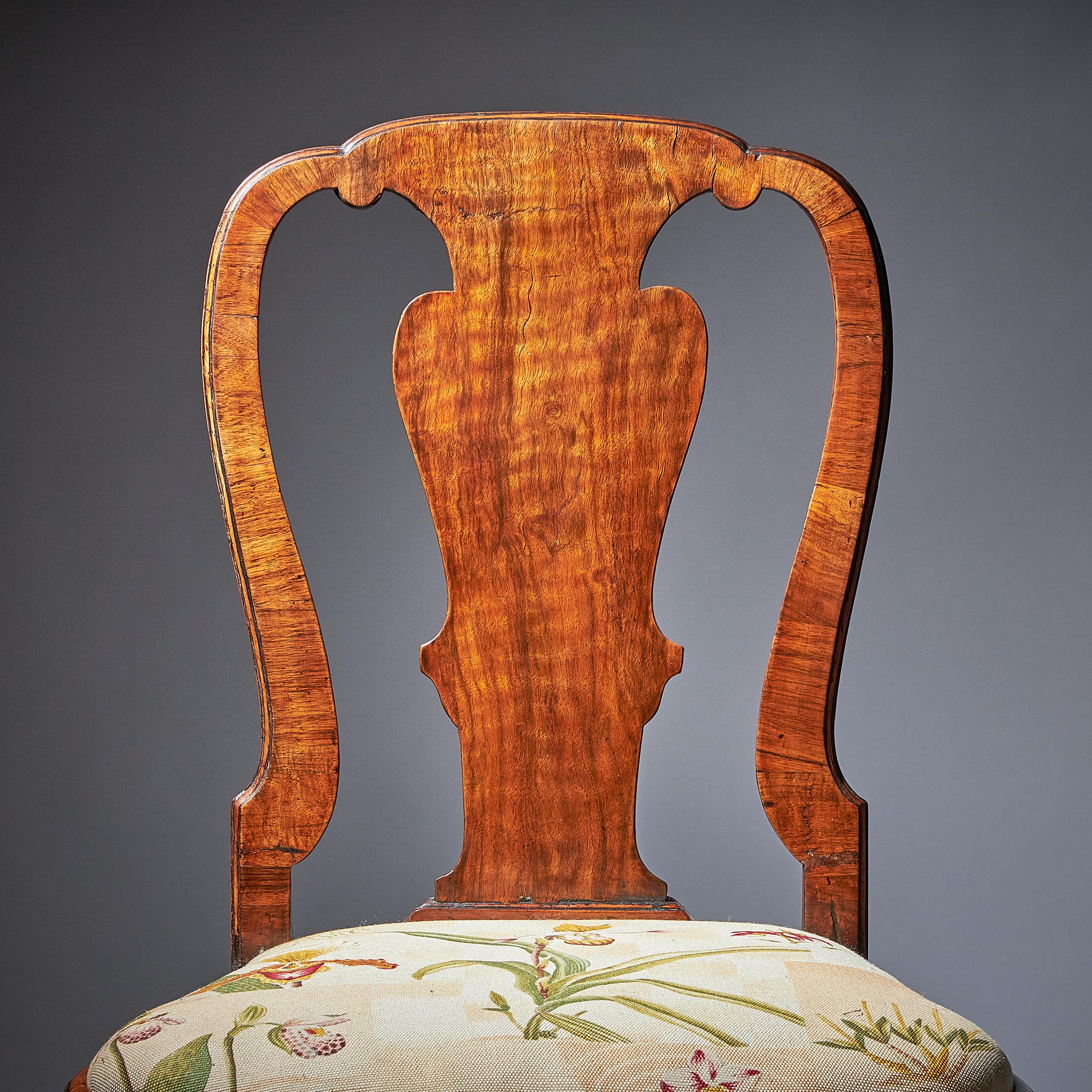 Pair of 18th Century George I Carved Walnut Chairs 5