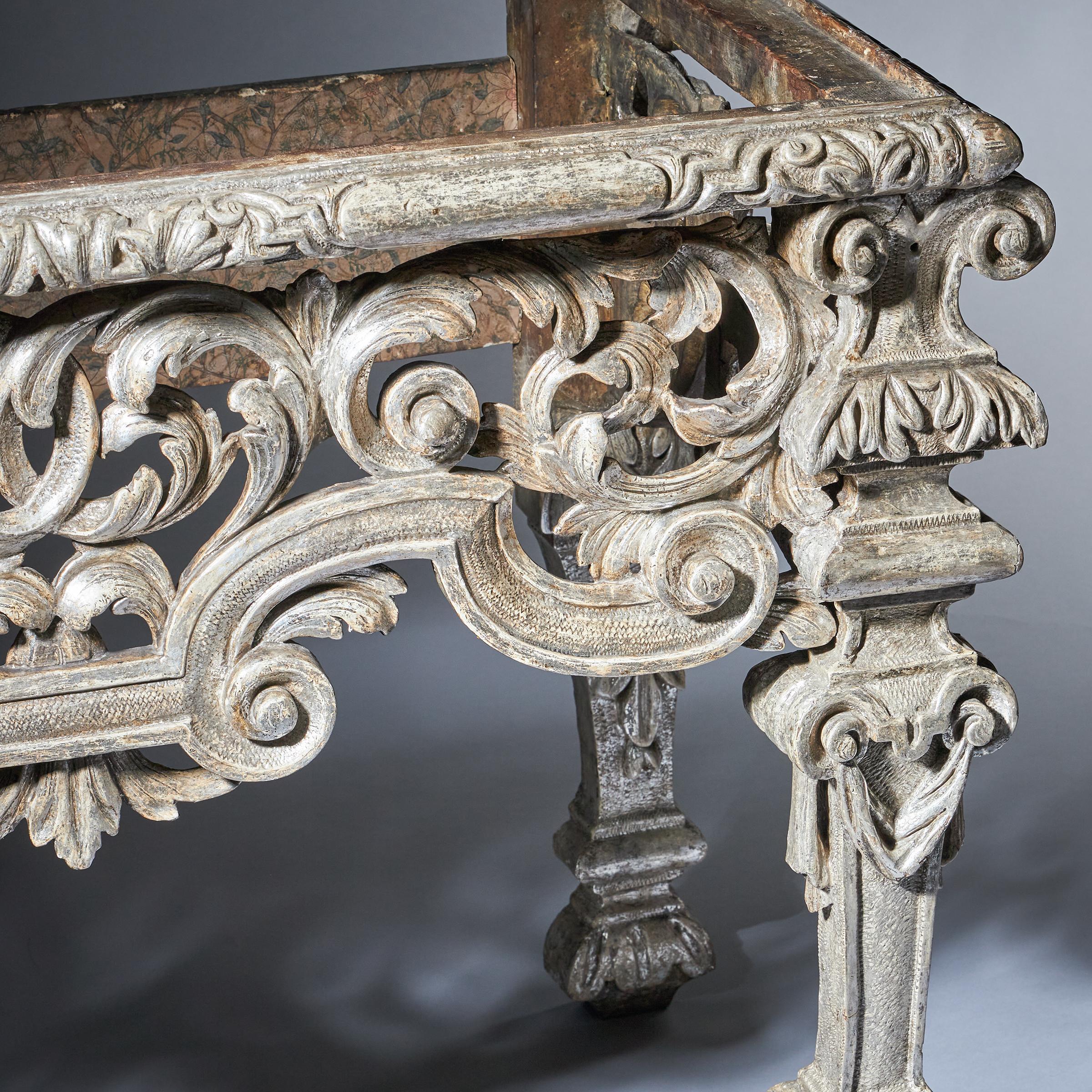 17th Century William and Mary Japanned Cabinet on Original Silver Gilt Stand 20