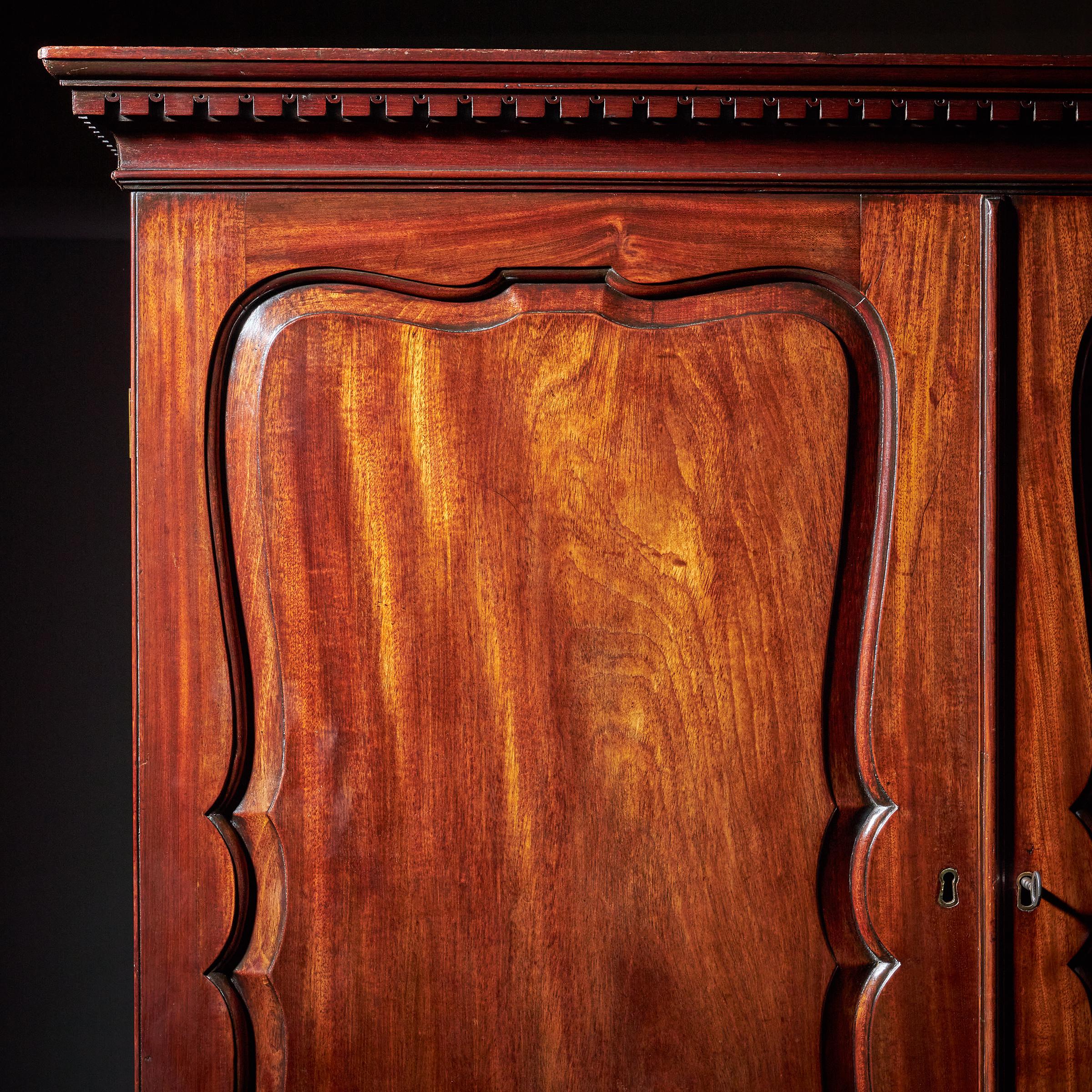 18th-Century George II Mahogany Secretaire Linen Press, Attributed, Giles Grendey 15