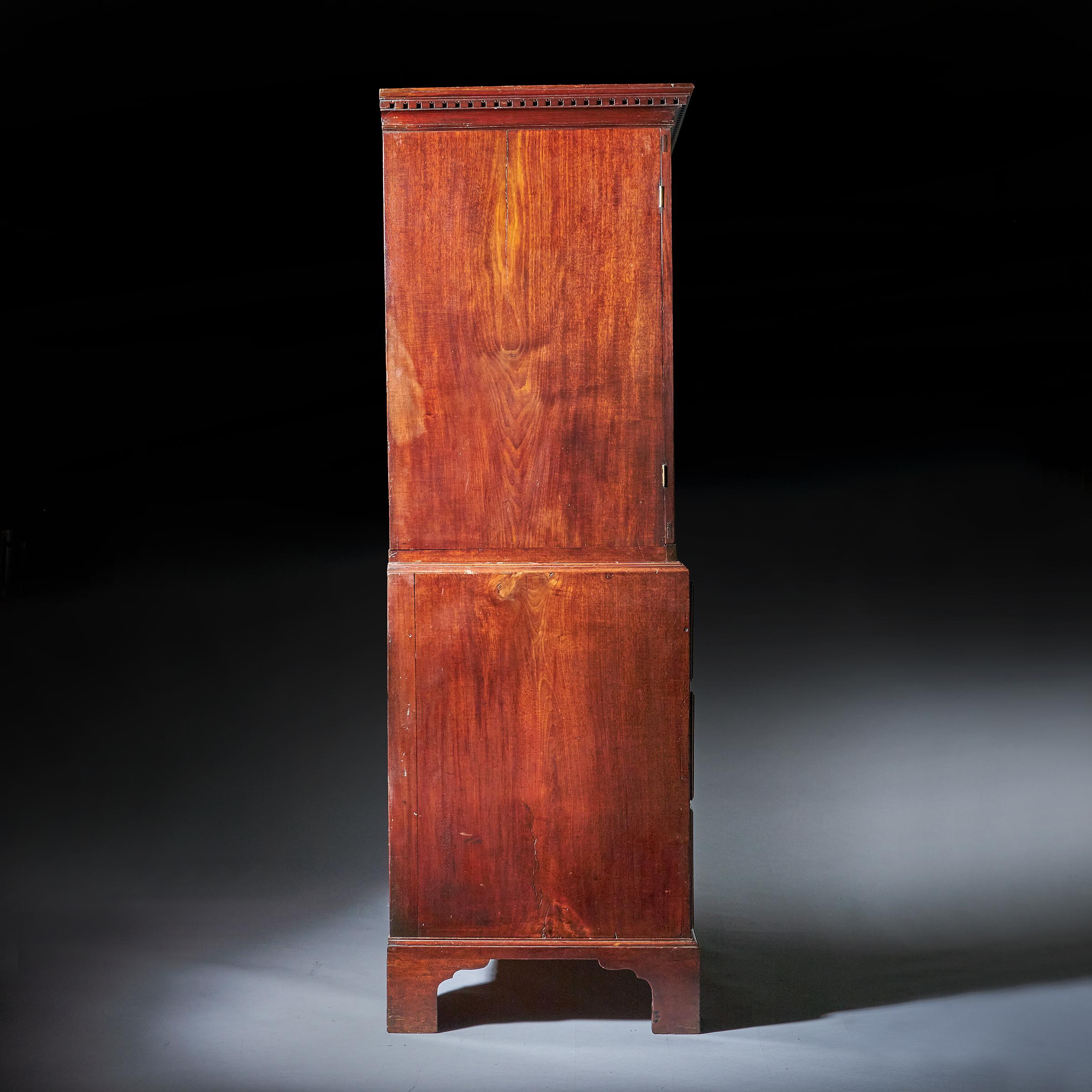 18th-Century George II Mahogany Secretaire Linen Press, Attributed, Giles Grendey 5