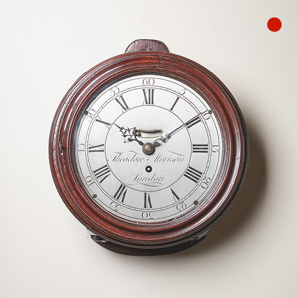 18th-Century George III Mahogany Eight-Day 8″ Silver Dial Clock by T.M London