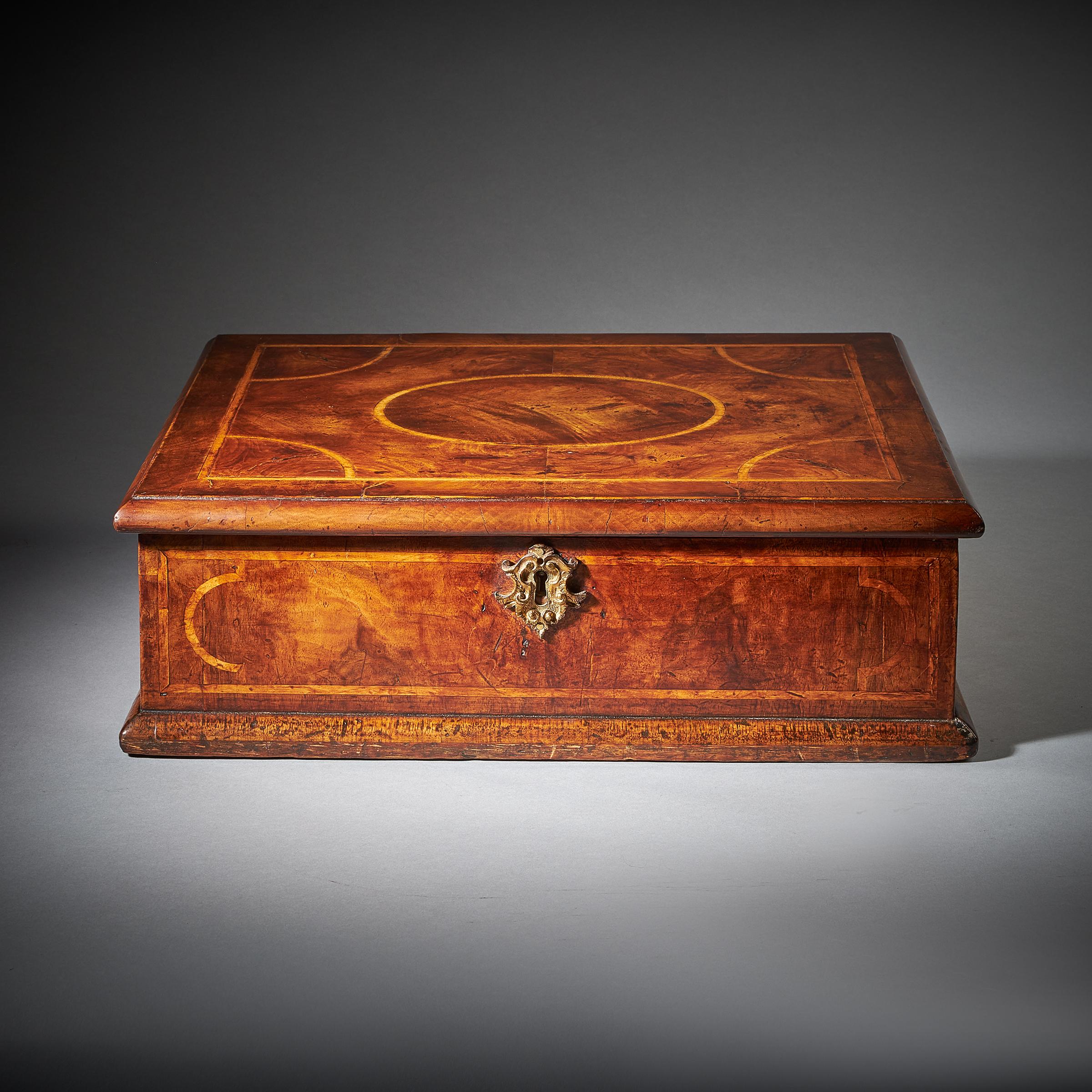 A Rare Figured Walnut Queen Anne - George I Lace Box, circa 1700-1720. 2