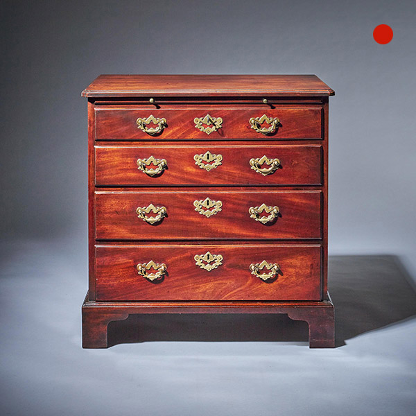 Compact George II Mahogany Chest with Brushing Slide, Circa 1740