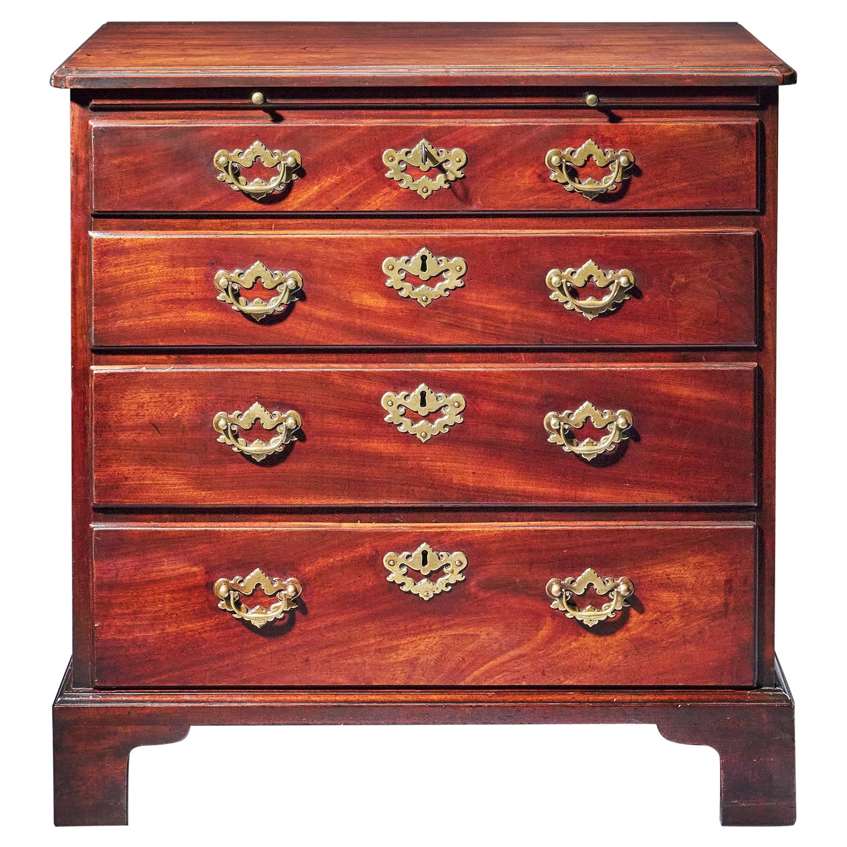 Compact George II Mahogany Chest with Brushing Slide, Circa 1740 1