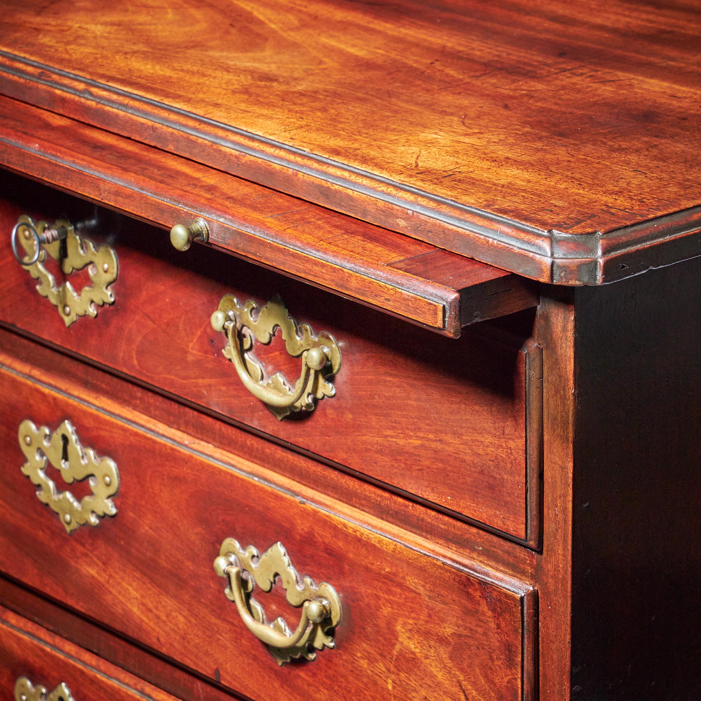 Compact George II Mahogany Chest with Brushing Slide, Circa 1740 12