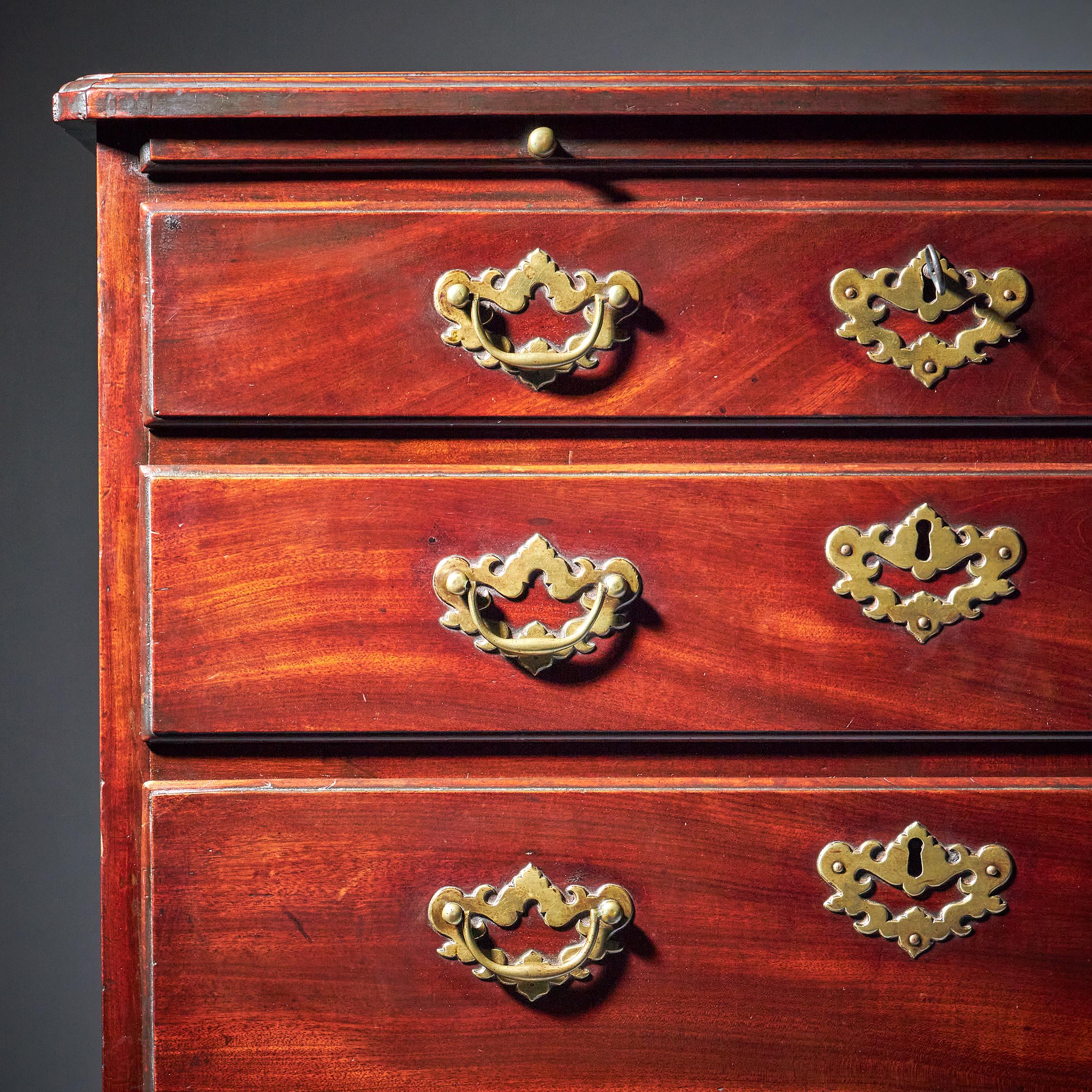 Compact George II Mahogany Chest with Brushing Slide, Circa 1740 14