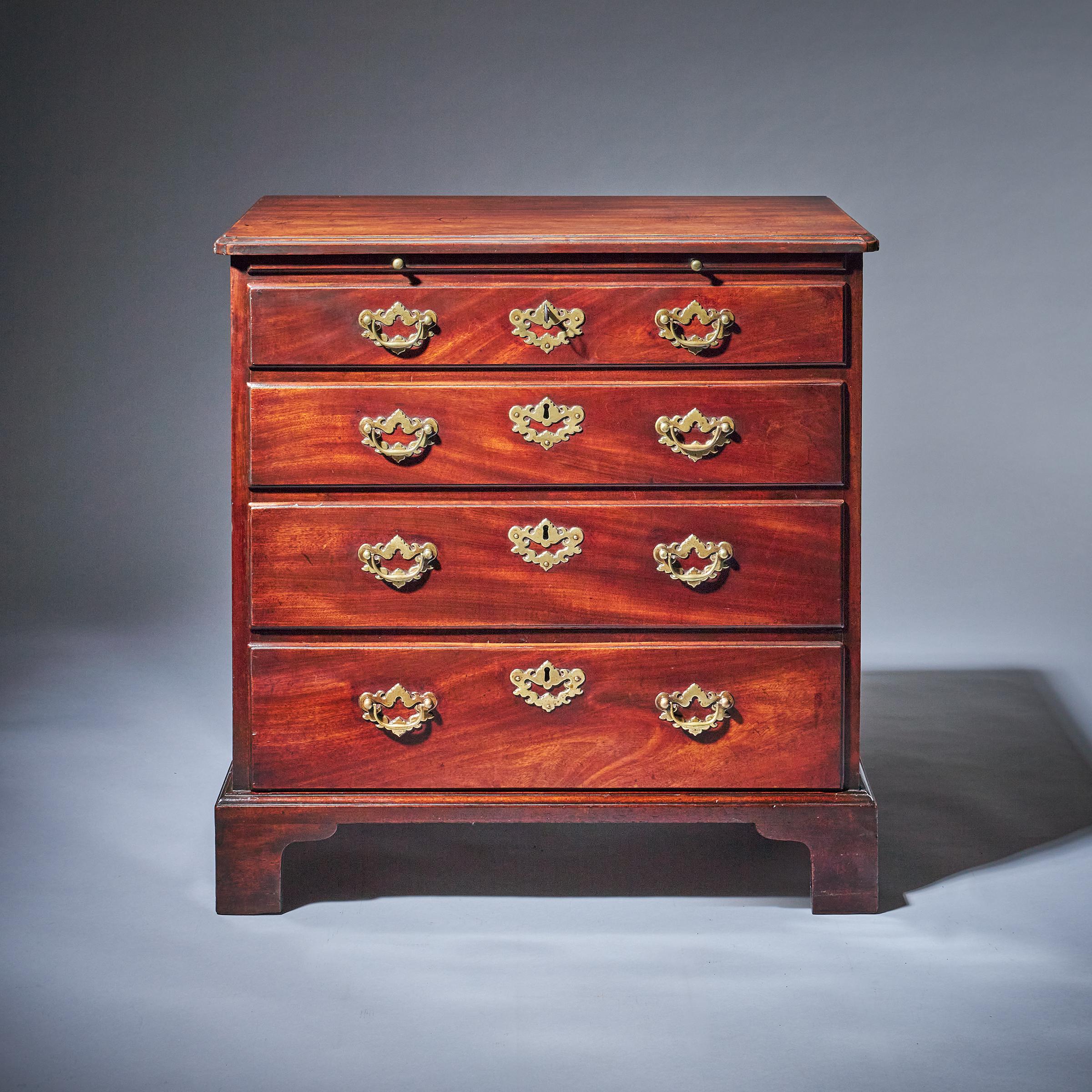 Compact George II Mahogany Chest with Brushing Slide, Circa 1740 2