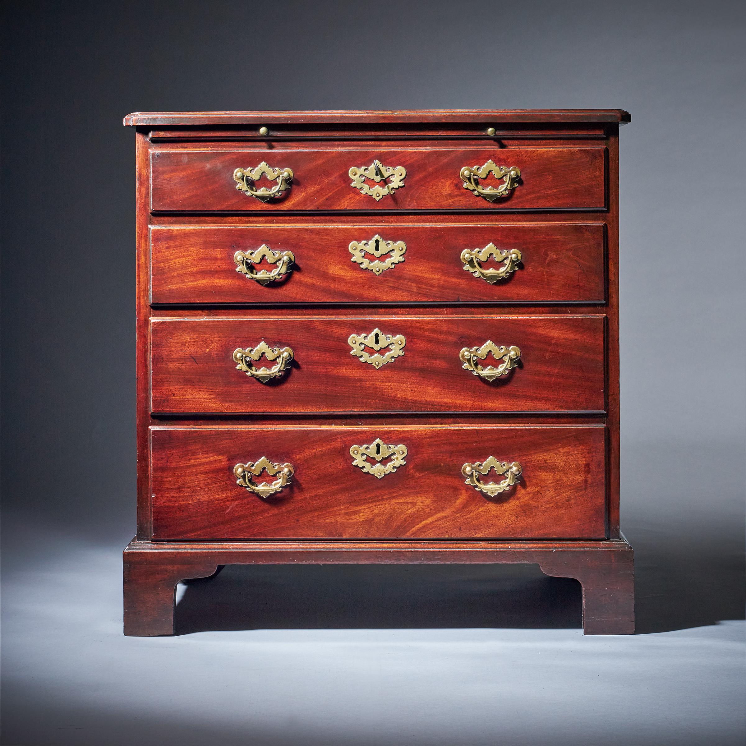 Compact George II Mahogany Chest with Brushing Slide, Circa 1740 3