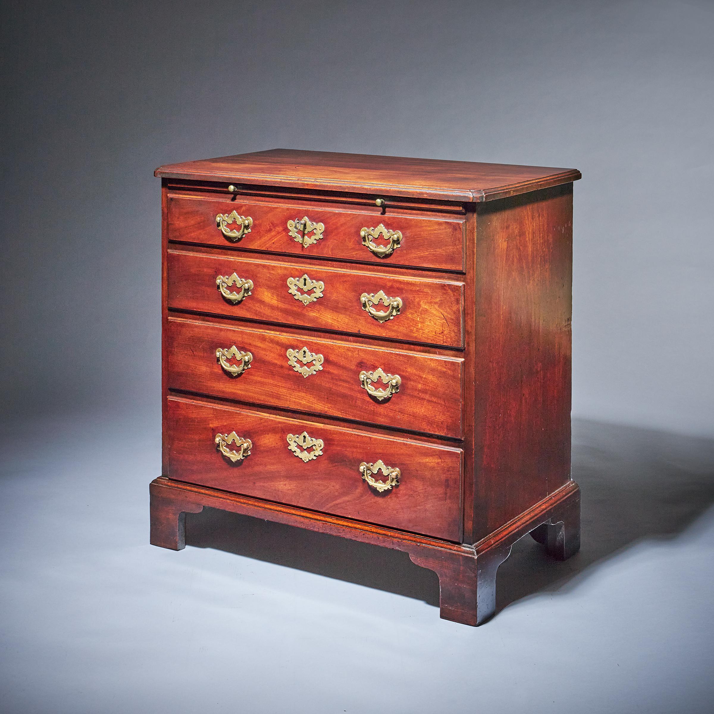 Compact George II Mahogany Chest with Brushing Slide, Circa 1740 4