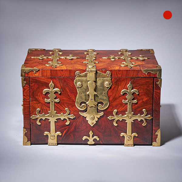17th C. Diminutive William and Mary Kingwood Strongbox or Coffre Fort, C. 1690.