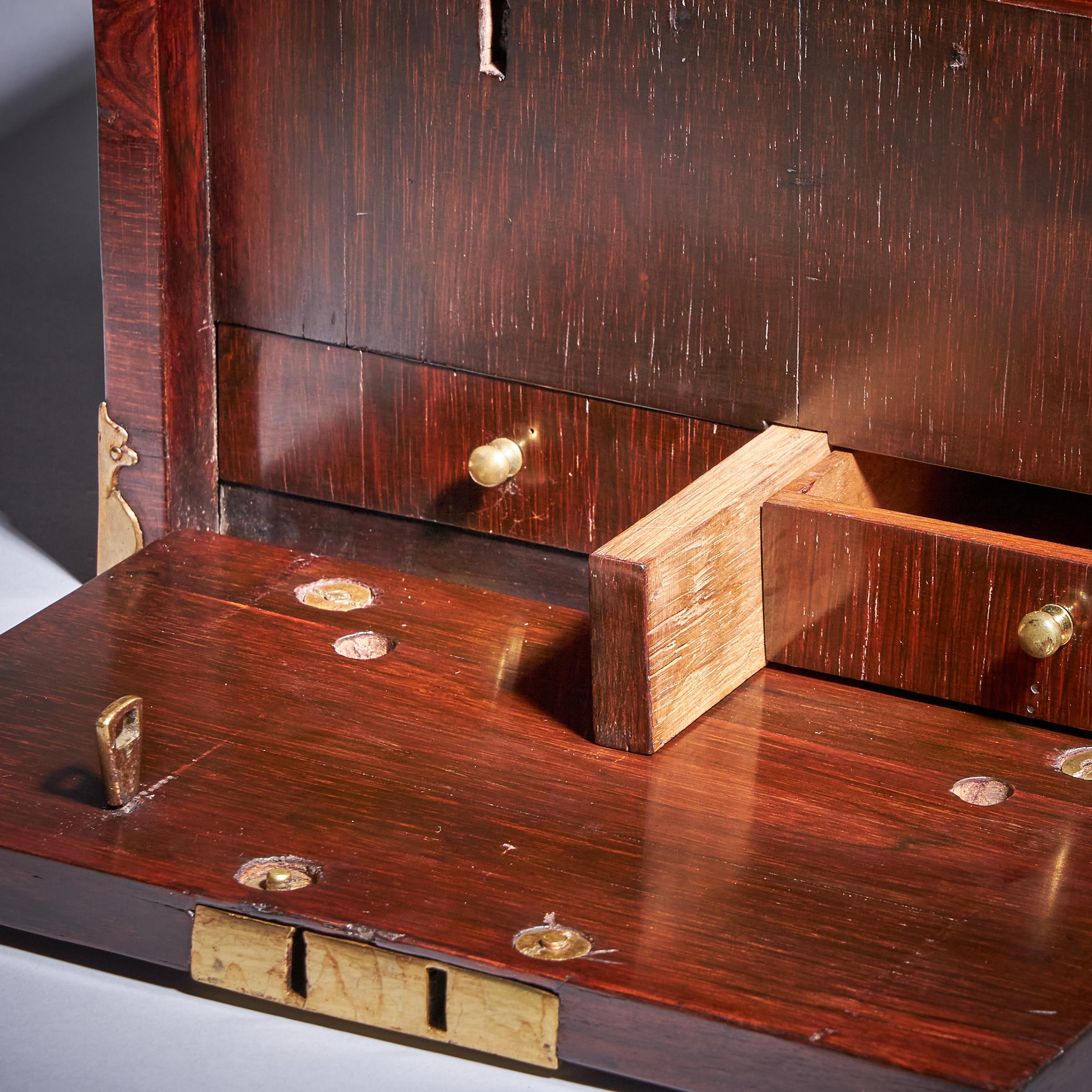 17th C. Diminutive William and Mary Kingwood Strongbox or Coffre Fort, C. 1690. 13