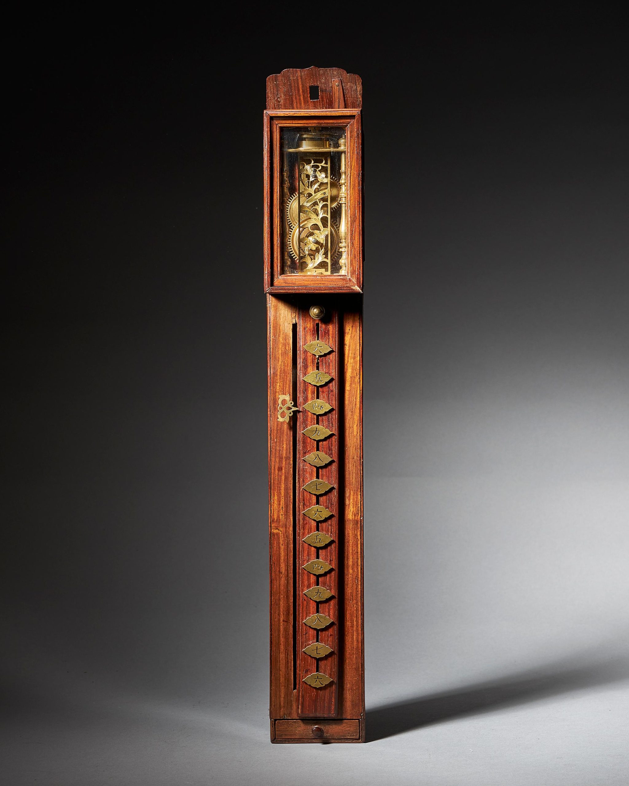 Late Edo Period 19th Century Japanese Pillar Clock, Shaku-Dokei, C. 1820 1