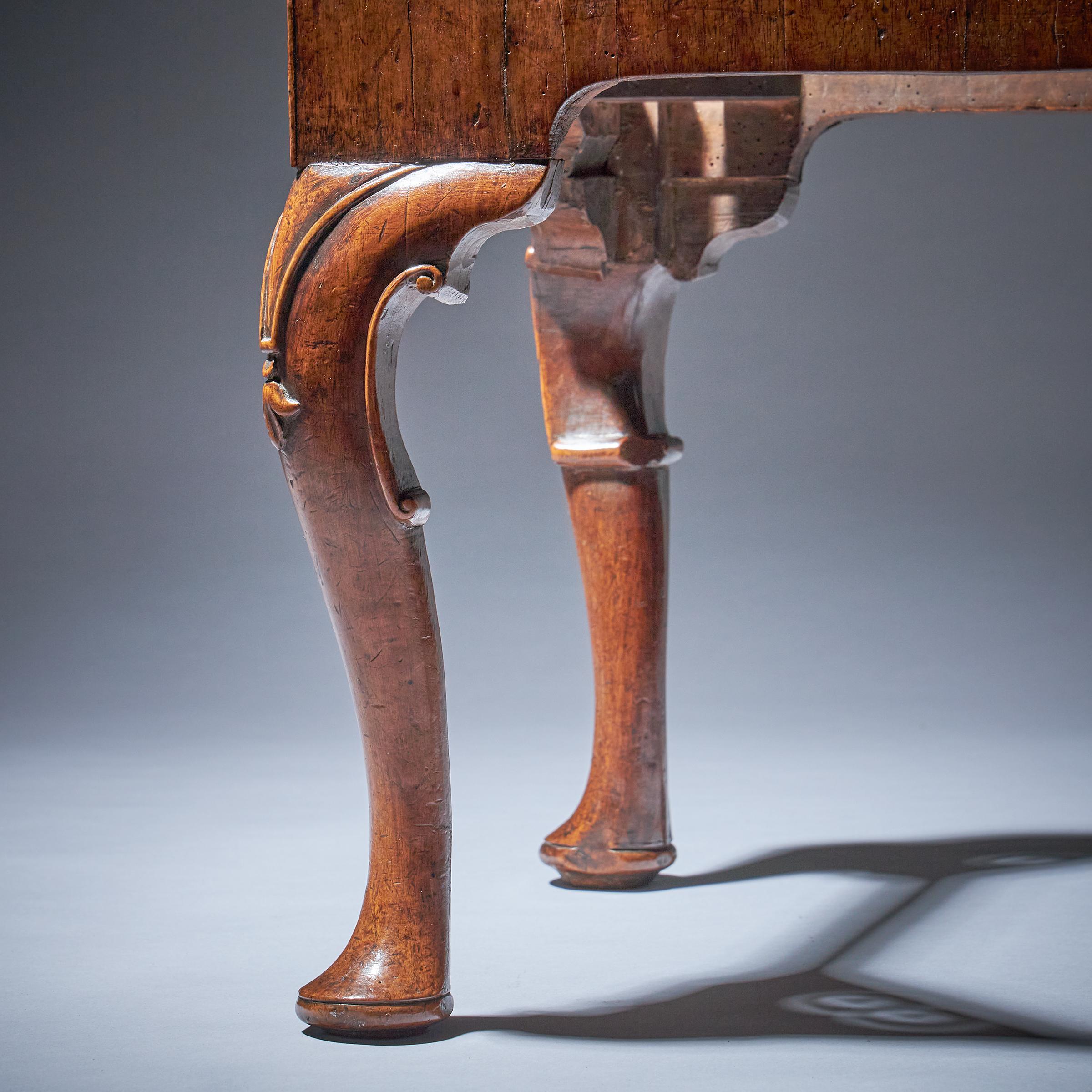 Original 18th Century George I Walnut Stool on Carved Cabriole Legs 11
