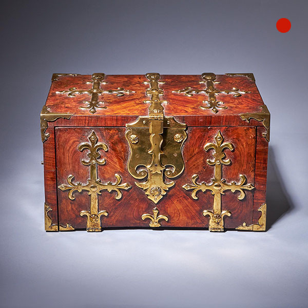 17th-Century Diminutive William and Mary Kingwood Strongbox or Coffre Fort, C. 1690.