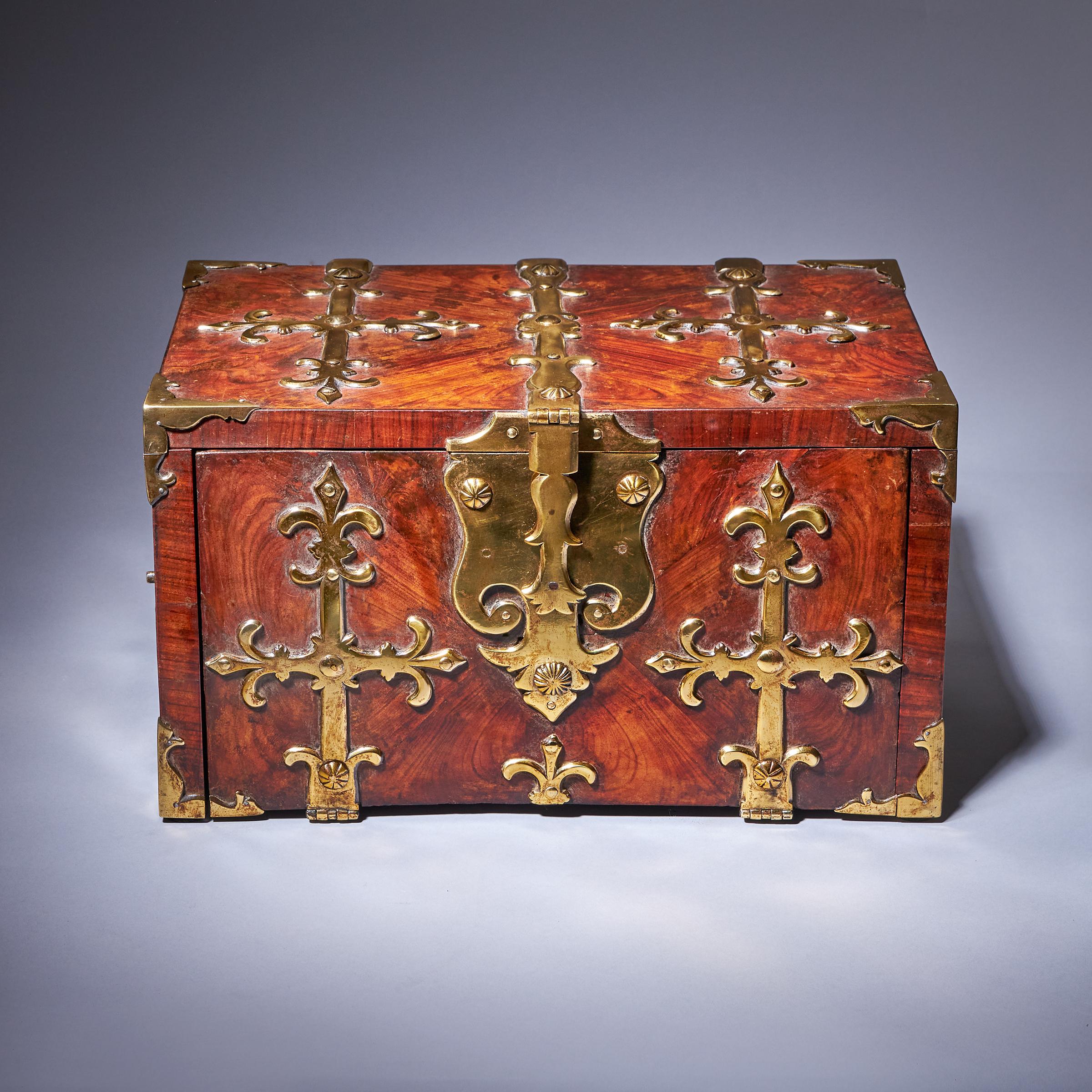 17th Century William and Mary Kingwood Coffre Fort Box