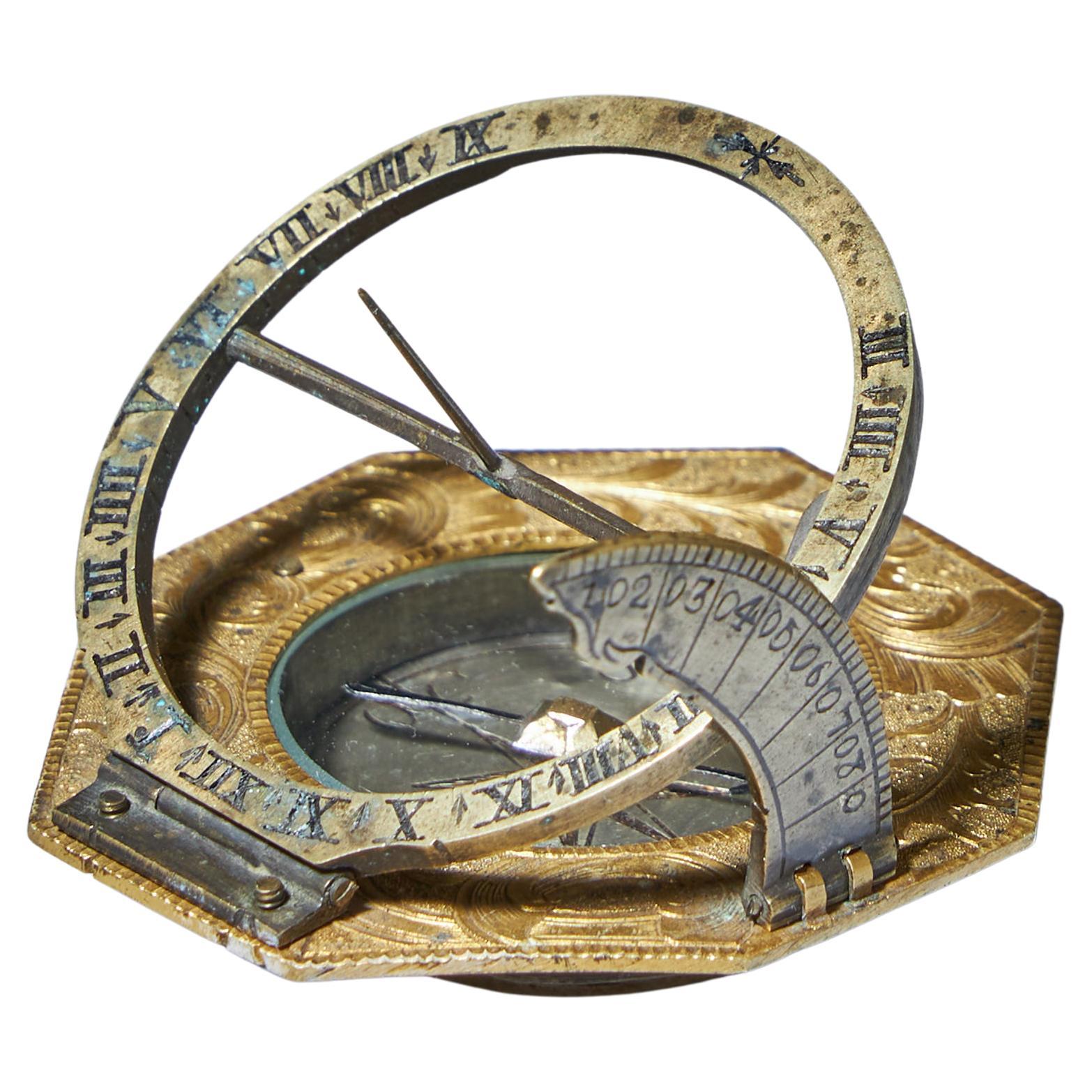 Brass Compass Sundial Compass N Vernier Solid Brass Sun Dial