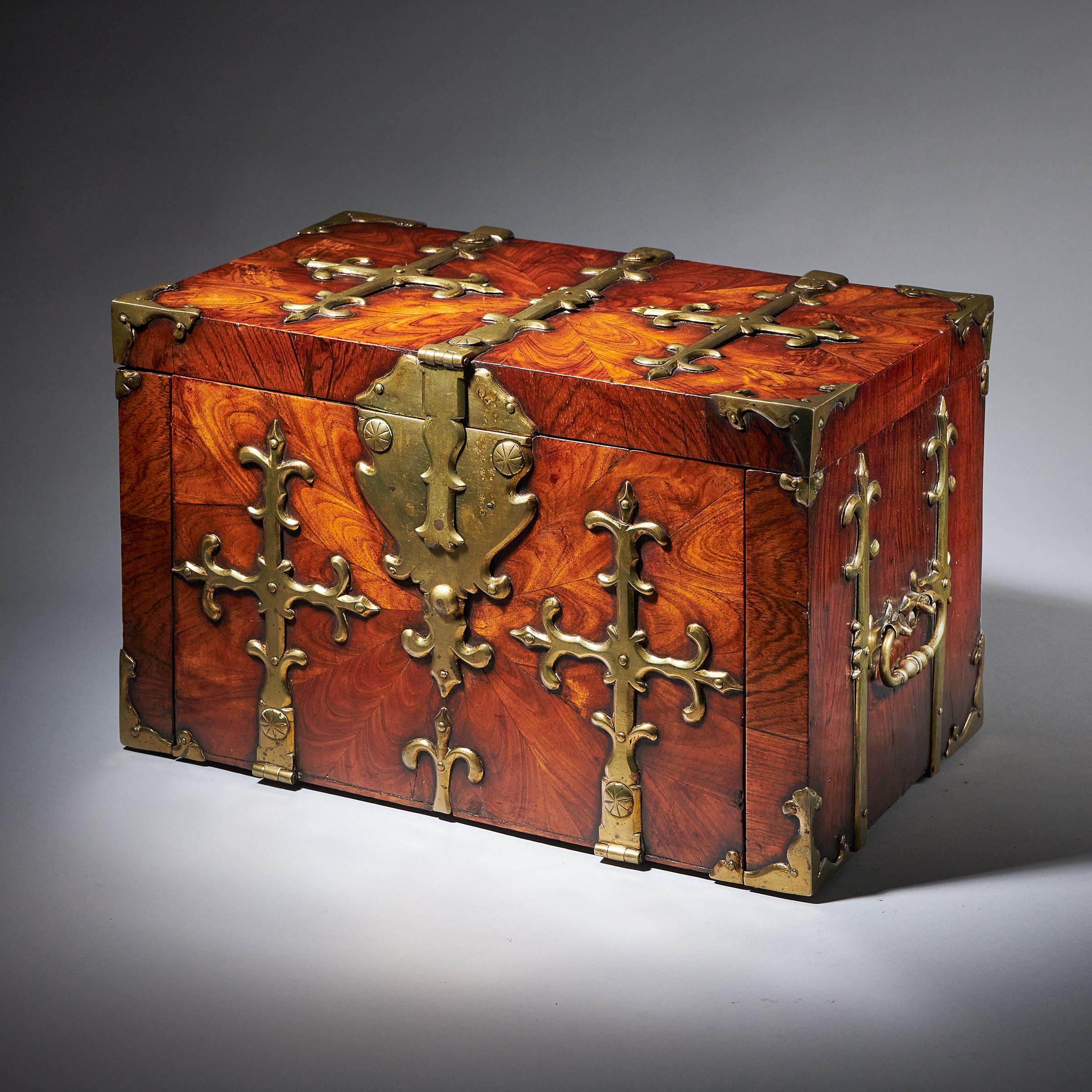 17th Century William and Mary Kingwood Strongbox or Coffre Fort c.1690 1