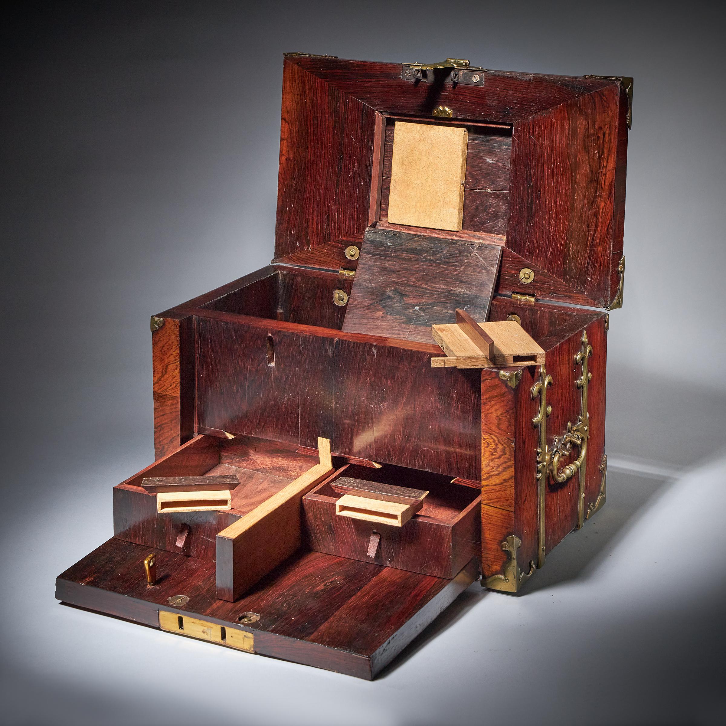 17th Century William and Mary Kingwood Strongbox or Coffre Fort c.1690 10