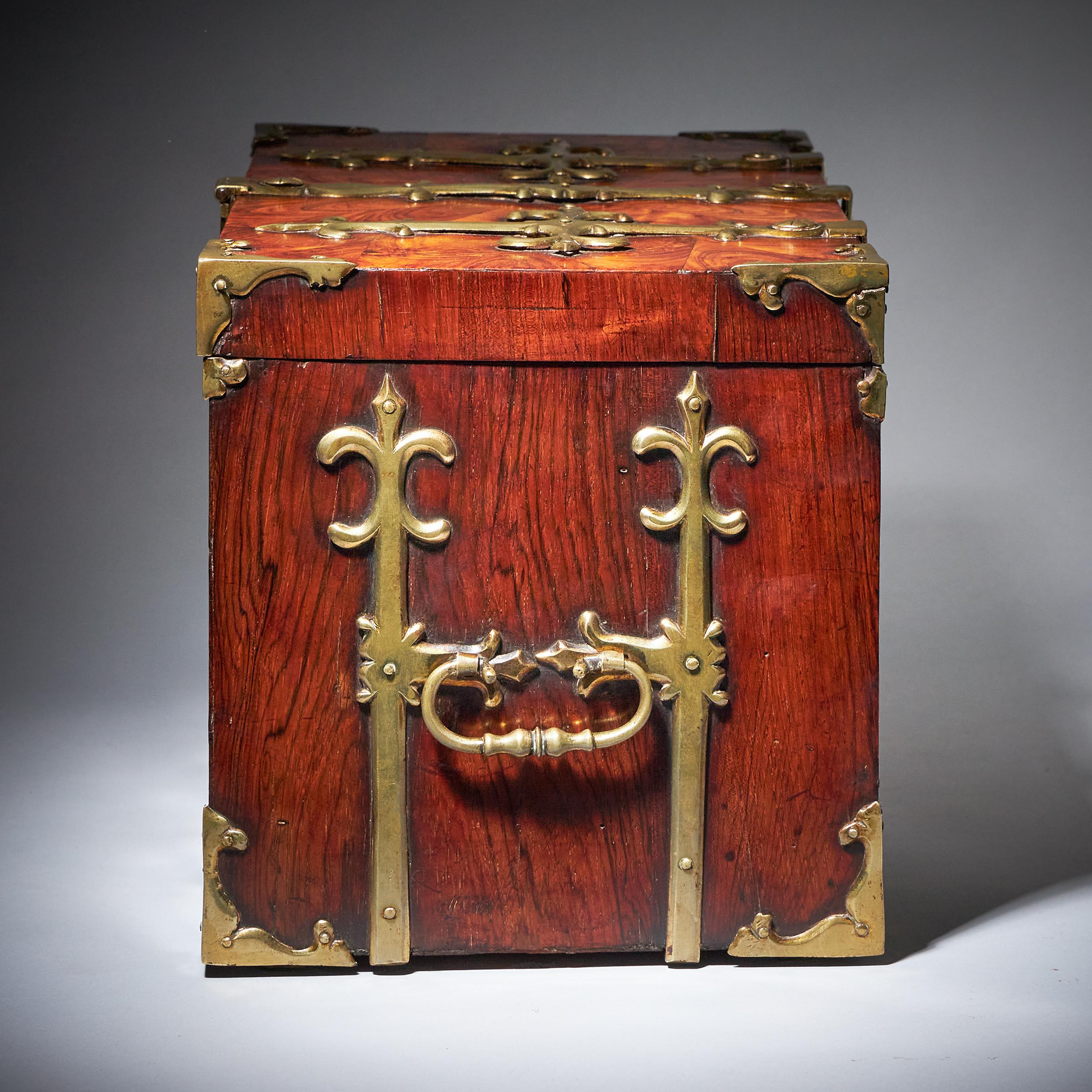 17th Century William and Mary Kingwood Strongbox or Coffre Fort c.1690 6