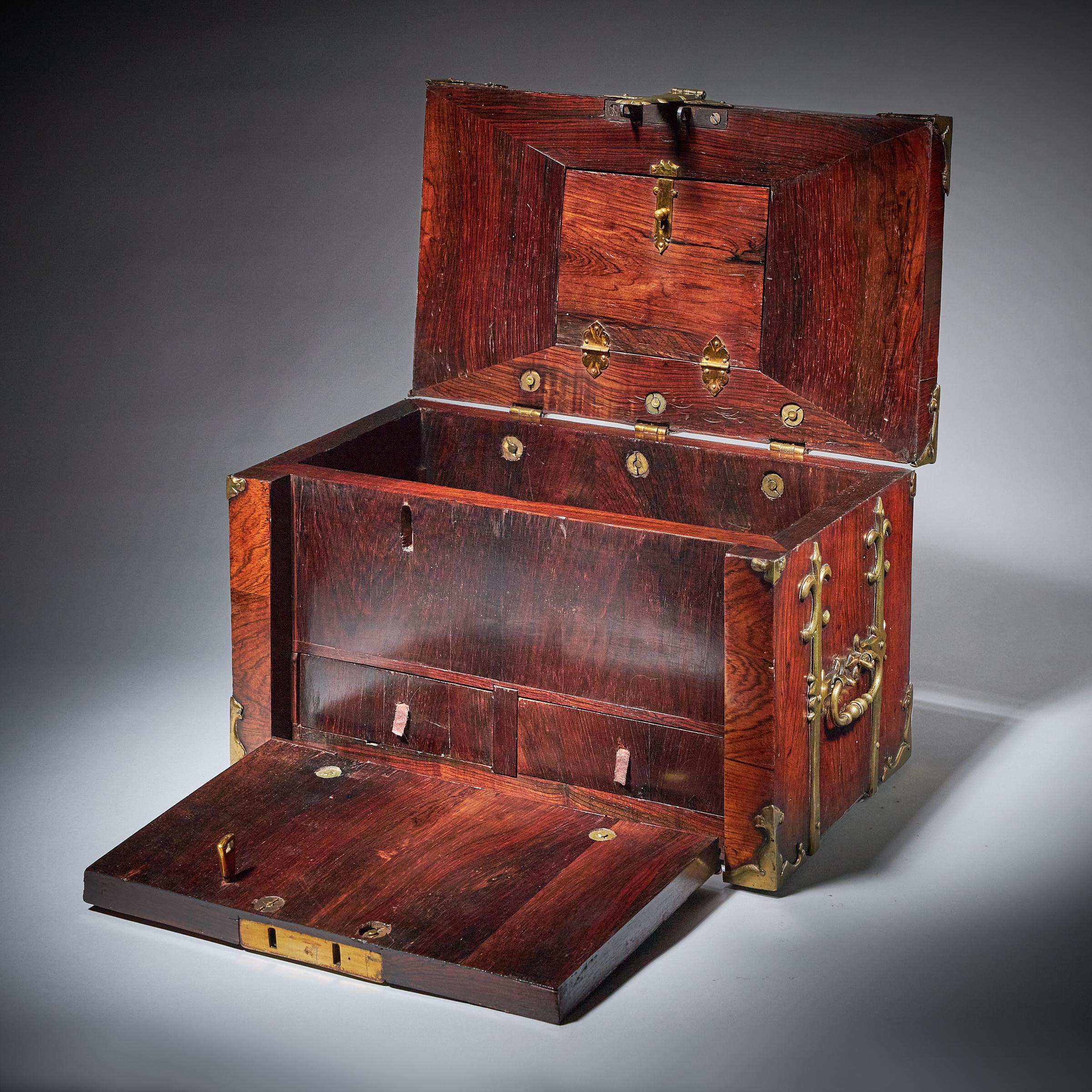 17th Century William and Mary Kingwood Strongbox or Coffre Fort c.1690 9