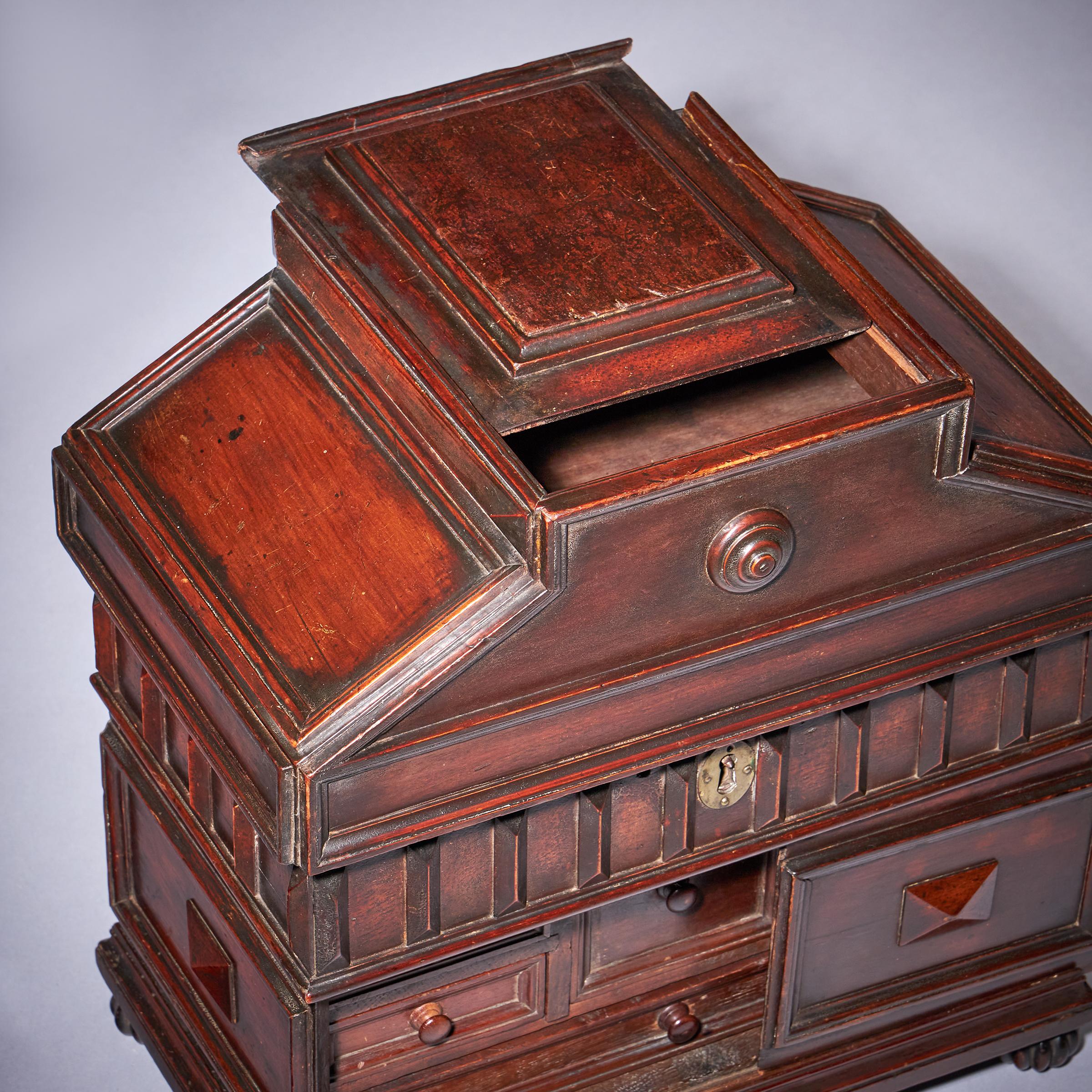 Elizabethan 16th Century Diminutive Cedar Wood Table Casket or Desk Box 10