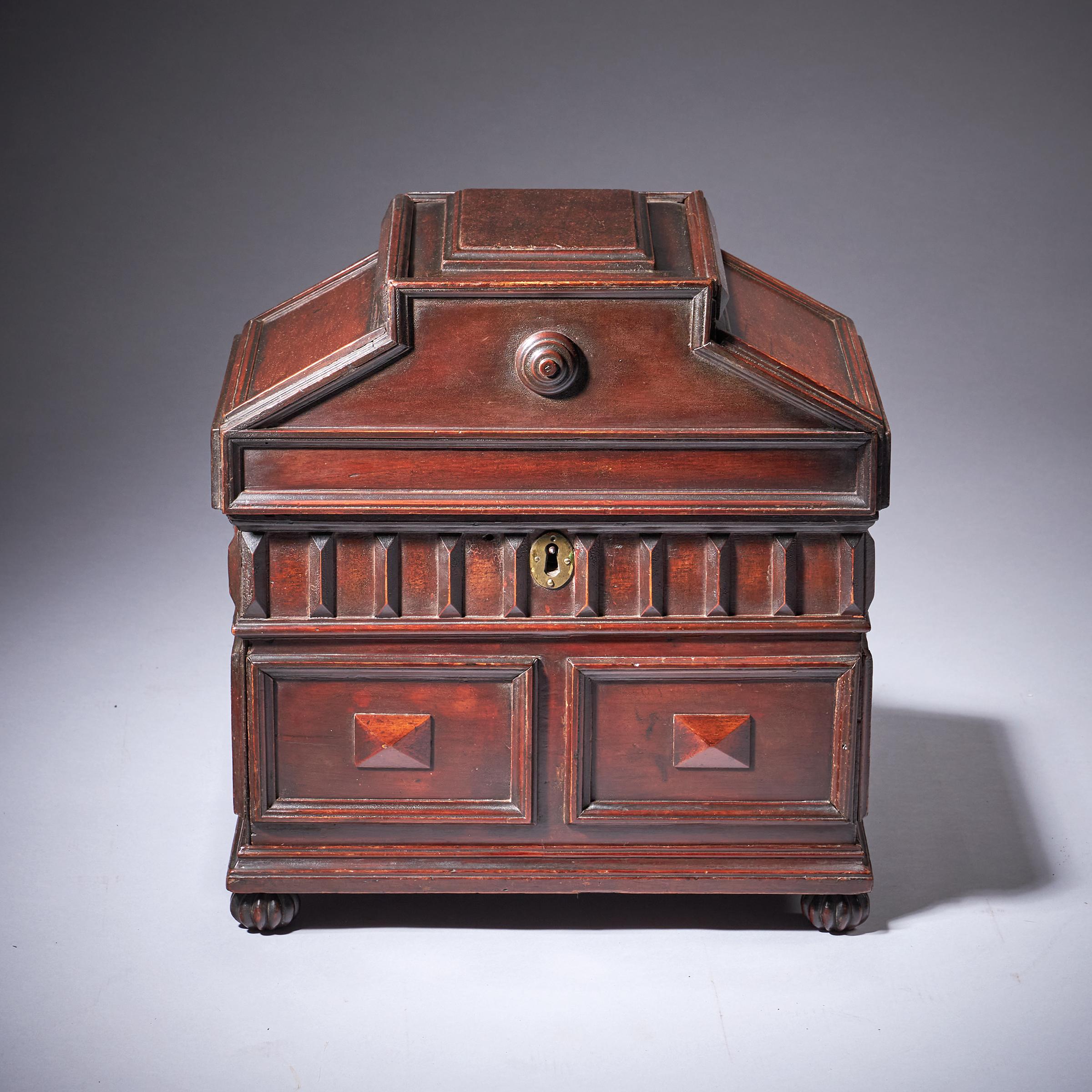 Elizabethan 16th Century Diminutive Cedar Wood Table Casket or Desk Box 1