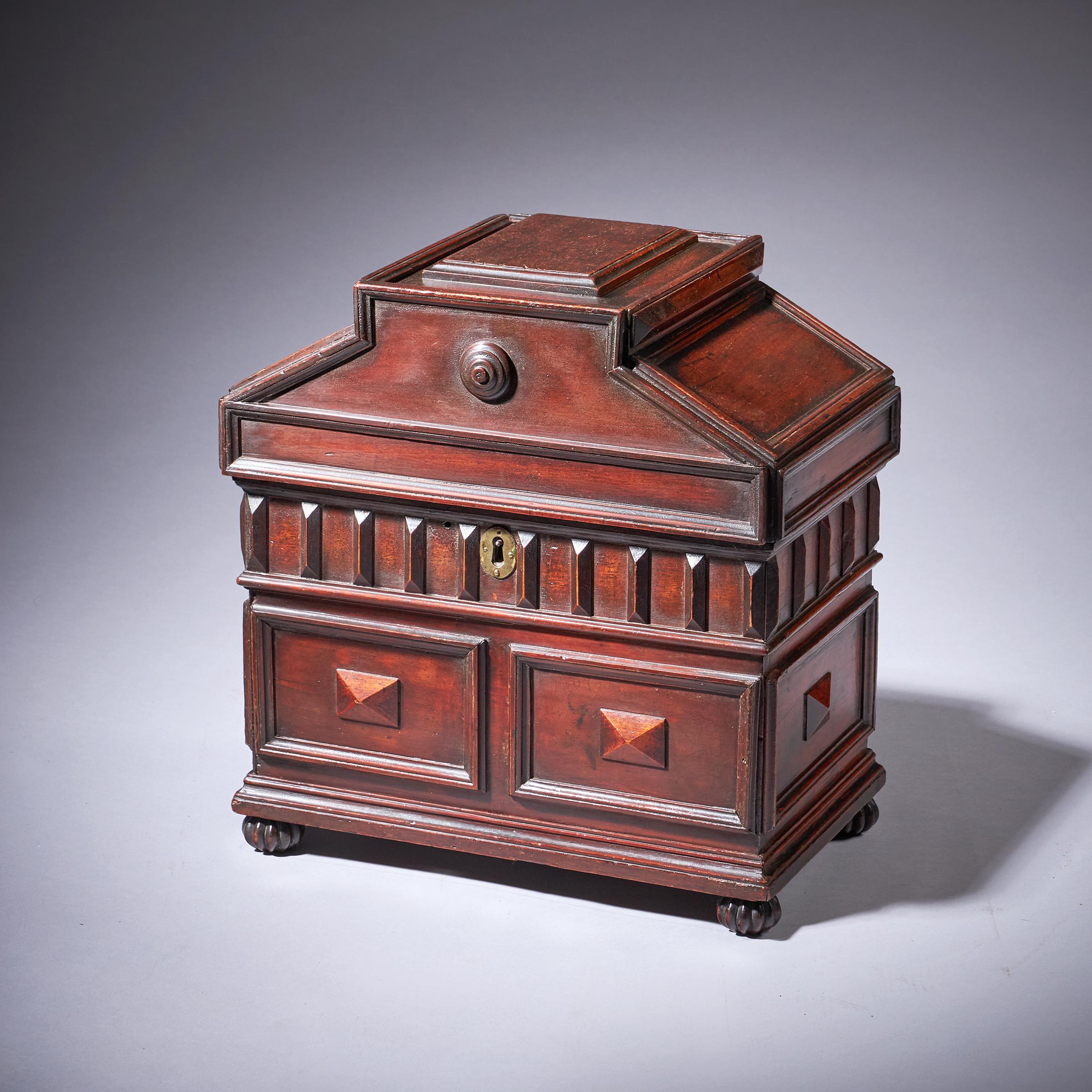 Elizabethan 16th Century Diminutive Cedar Wood Table Casket or Desk Box 2