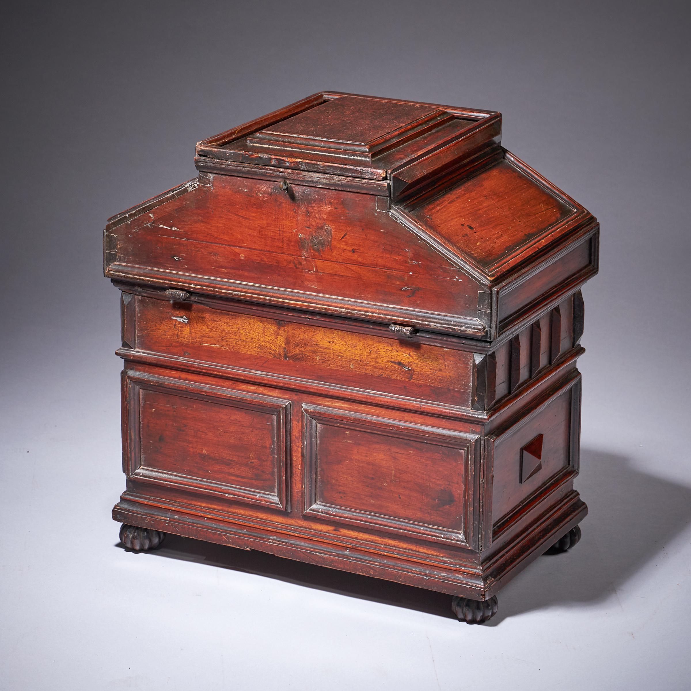 Elizabethan 16th Century Diminutive Cedar Wood Table Casket or Desk Box 3